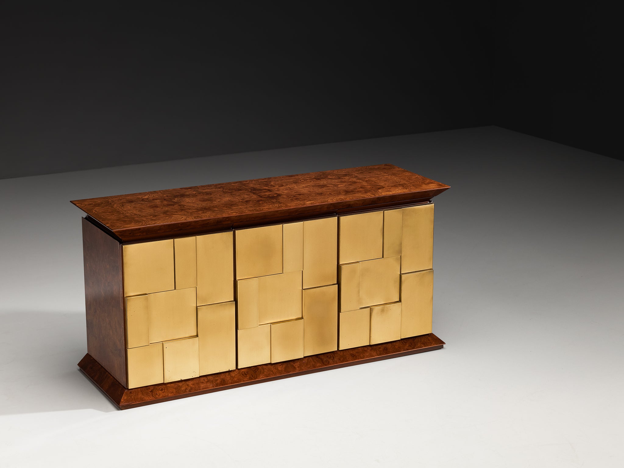 Luciano Frigerio Sideboard in Brass and Wood Case pieces and storage cabinets Morentz