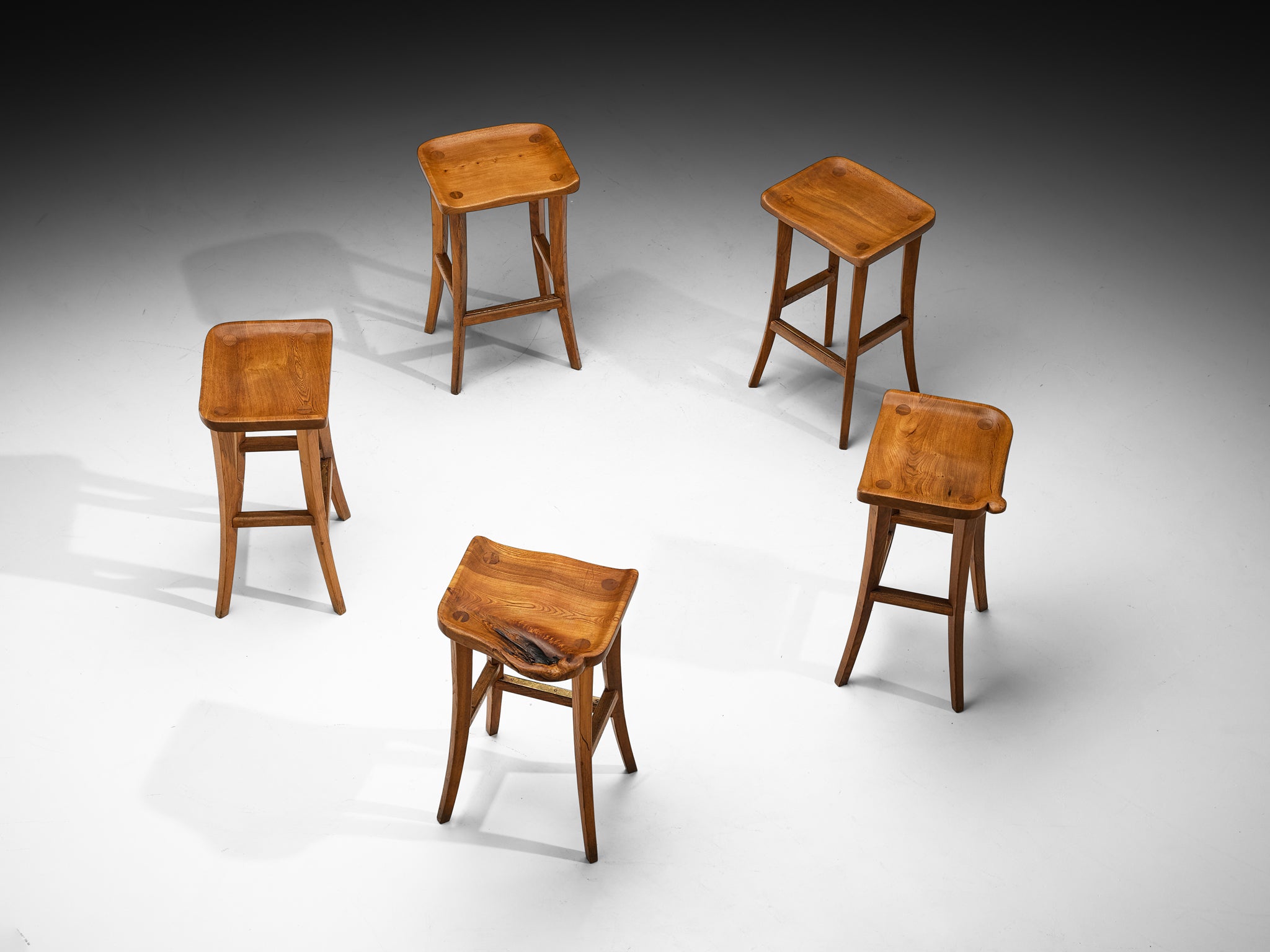 Scandinavian Organic Shaped Stools in Elm Seating Morentz