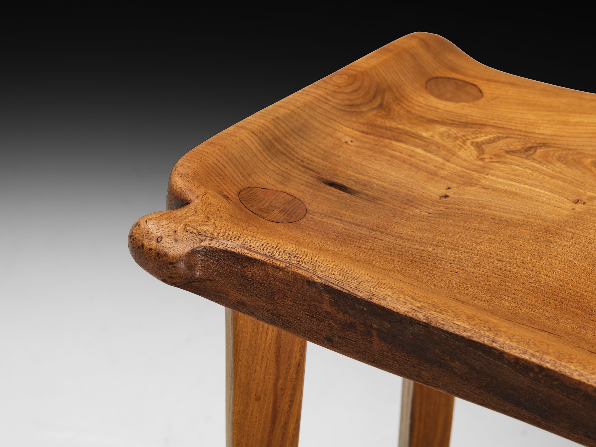 Scandinavian Organic Shaped Stool in Elm Seating Morentz