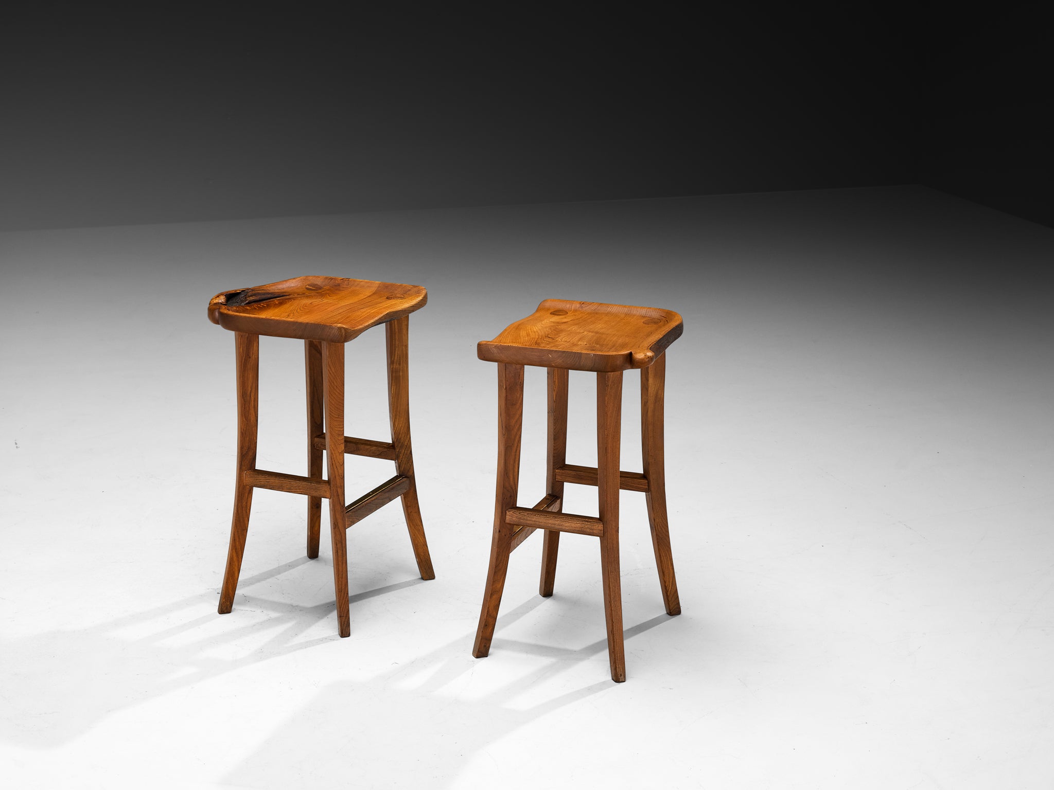 Scandinavian Organic Shaped Stools in Elm Seating Morentz