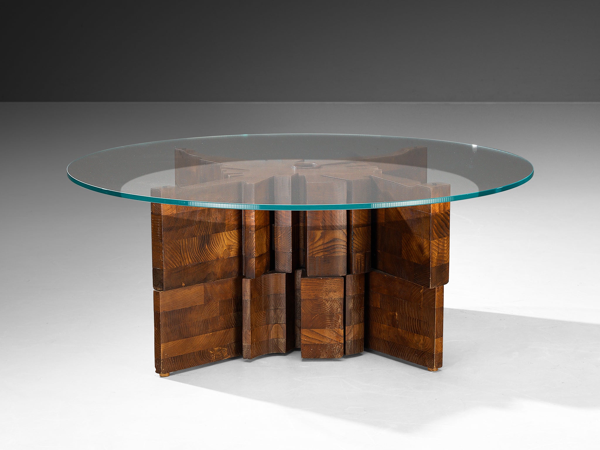 Nerone Giovanni Ceccarelli 'Hermes' Coffee Table in Wood and Glass Tables Morentz