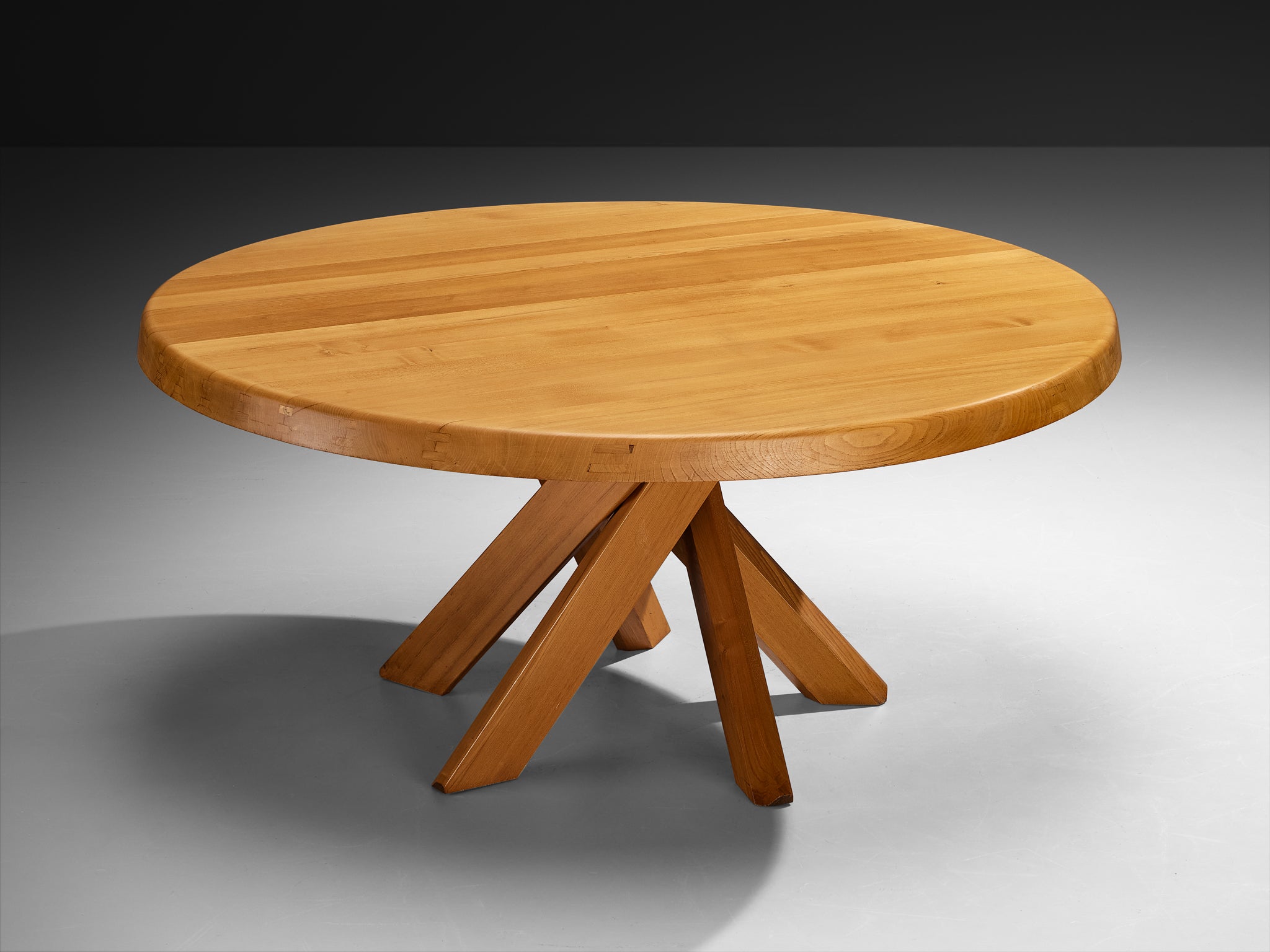 Pierre Chapo 'Sfax' T21E Dining Table in Solid Elm 160cm/62.99in. Tables Morentz