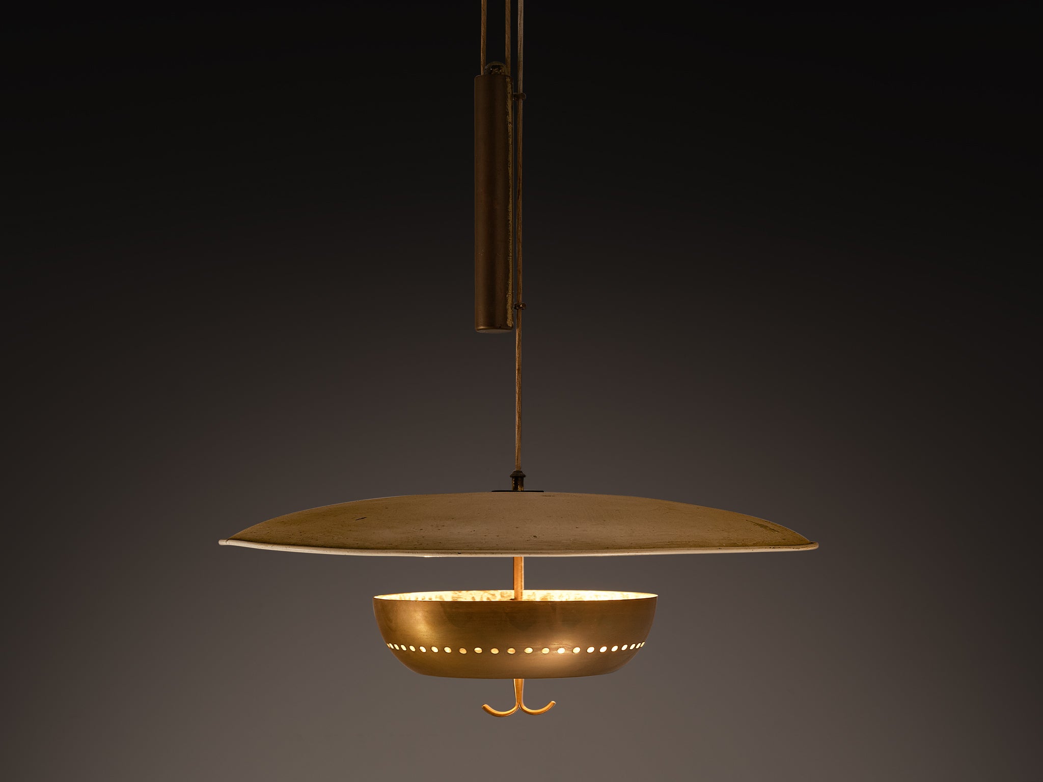 Mid-Century Modern 1950s Italian Ceiling Light in Brass Lighting Morentz