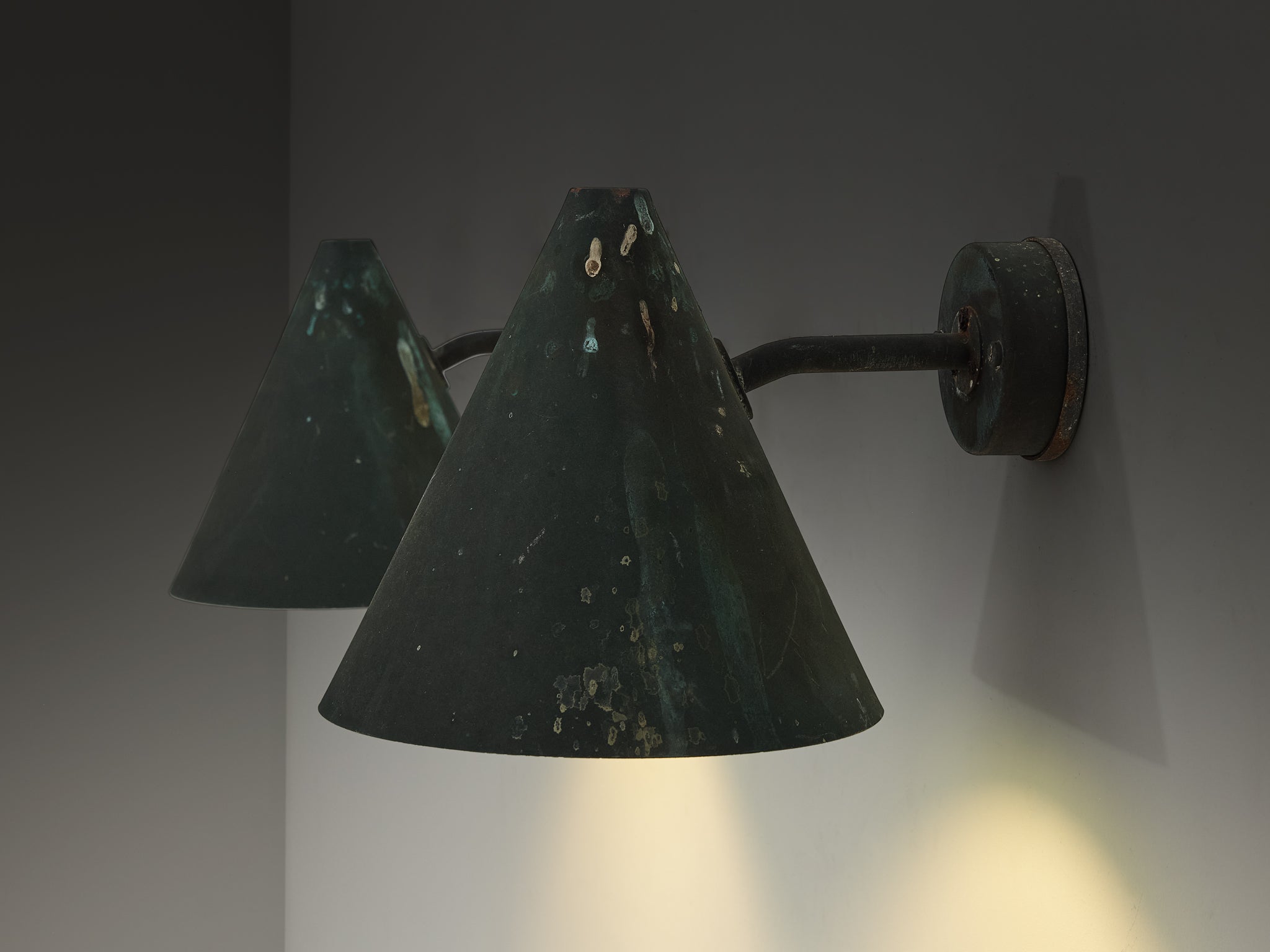 Hans-Agne Jakobsson 'Tratten' Wall Lights in Patinated Copper Lighting Morentz