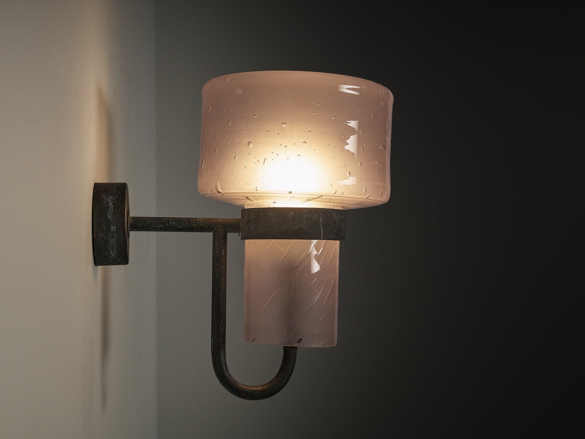 Hans-Agne Jakobsson 'V-138' Wall Light in Copper and Blown Glass Lighting Morentz