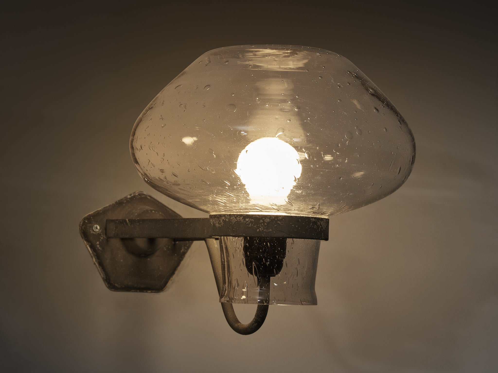 Gunnar Asplund for ASEA Wall Lights in Blown Glass and Metal Lighting Morentz