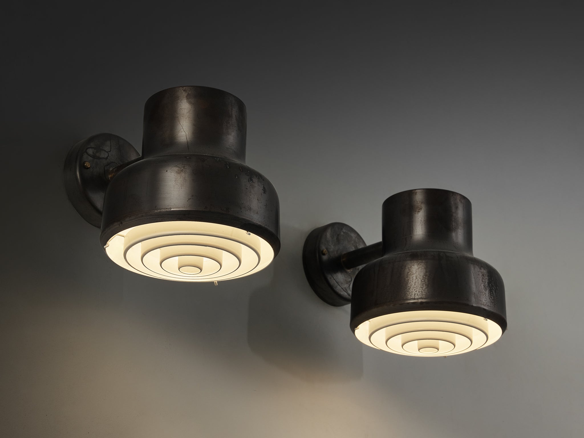 Anders Pehrson for Ateljé Lyktan 'Bumling Utomhus' Wall Lights in Copper Lighting Morentz