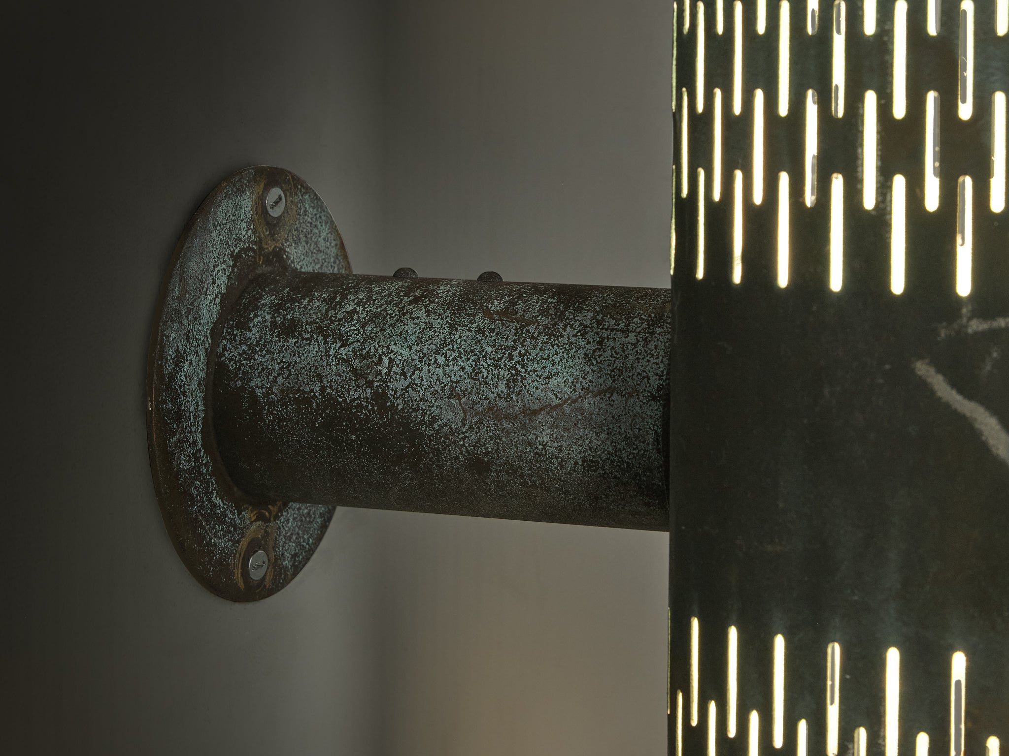 Hans Bergström for Ateljé Lyktan Wall Light in Patinated Copper Lighting Morentz