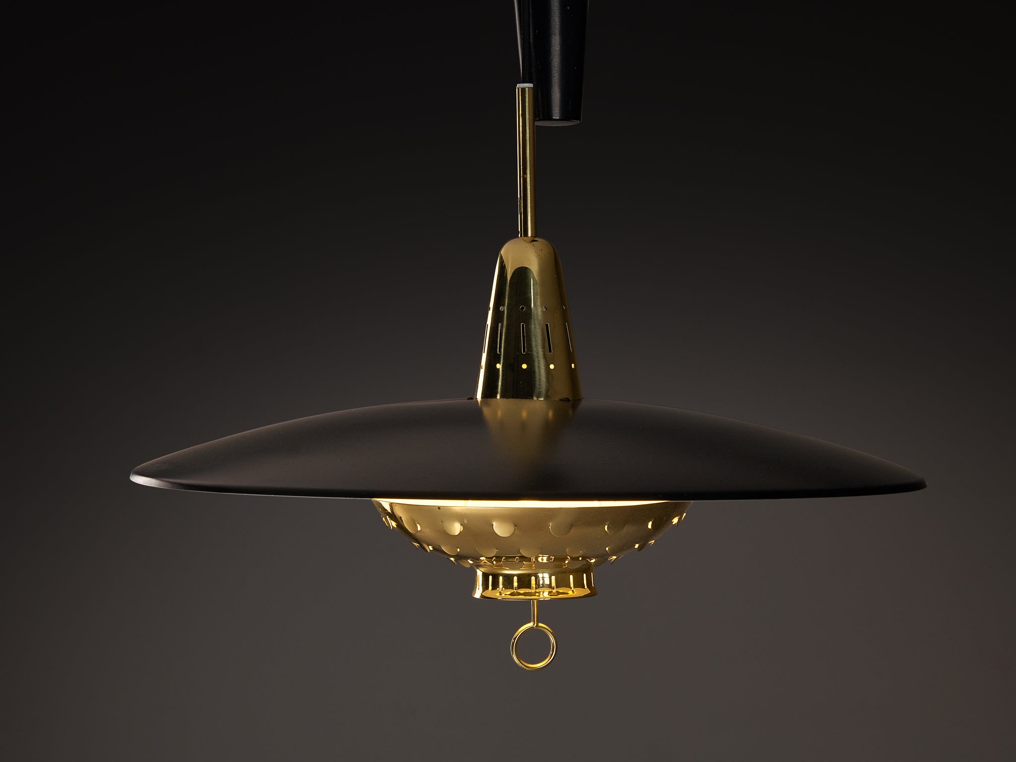 Boréns Swedish Pendant Light in Brass with Counterweight Lighting Morentz