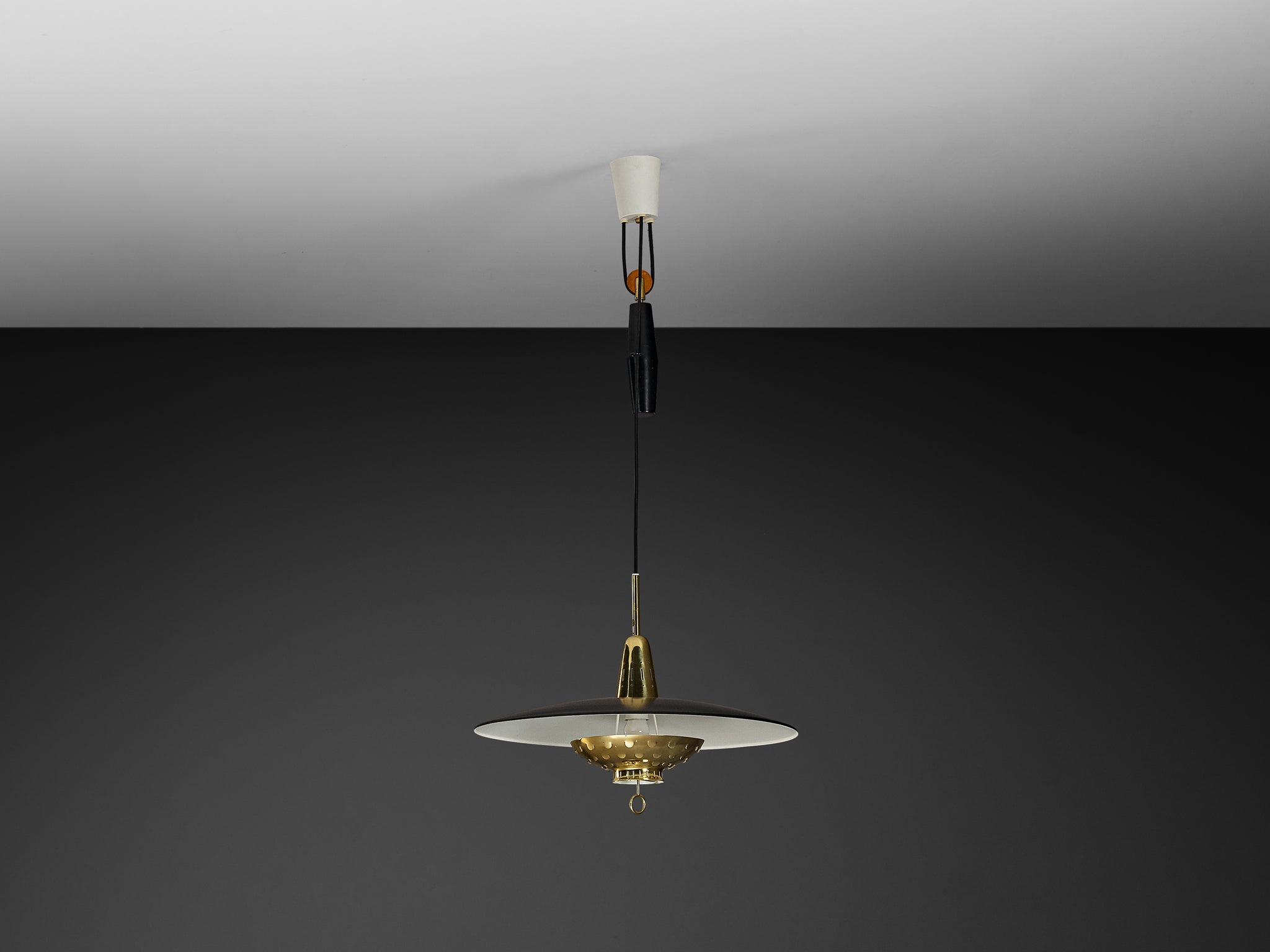 Boréns Swedish Pendant Light in Brass with Counterweight Lighting Morentz
