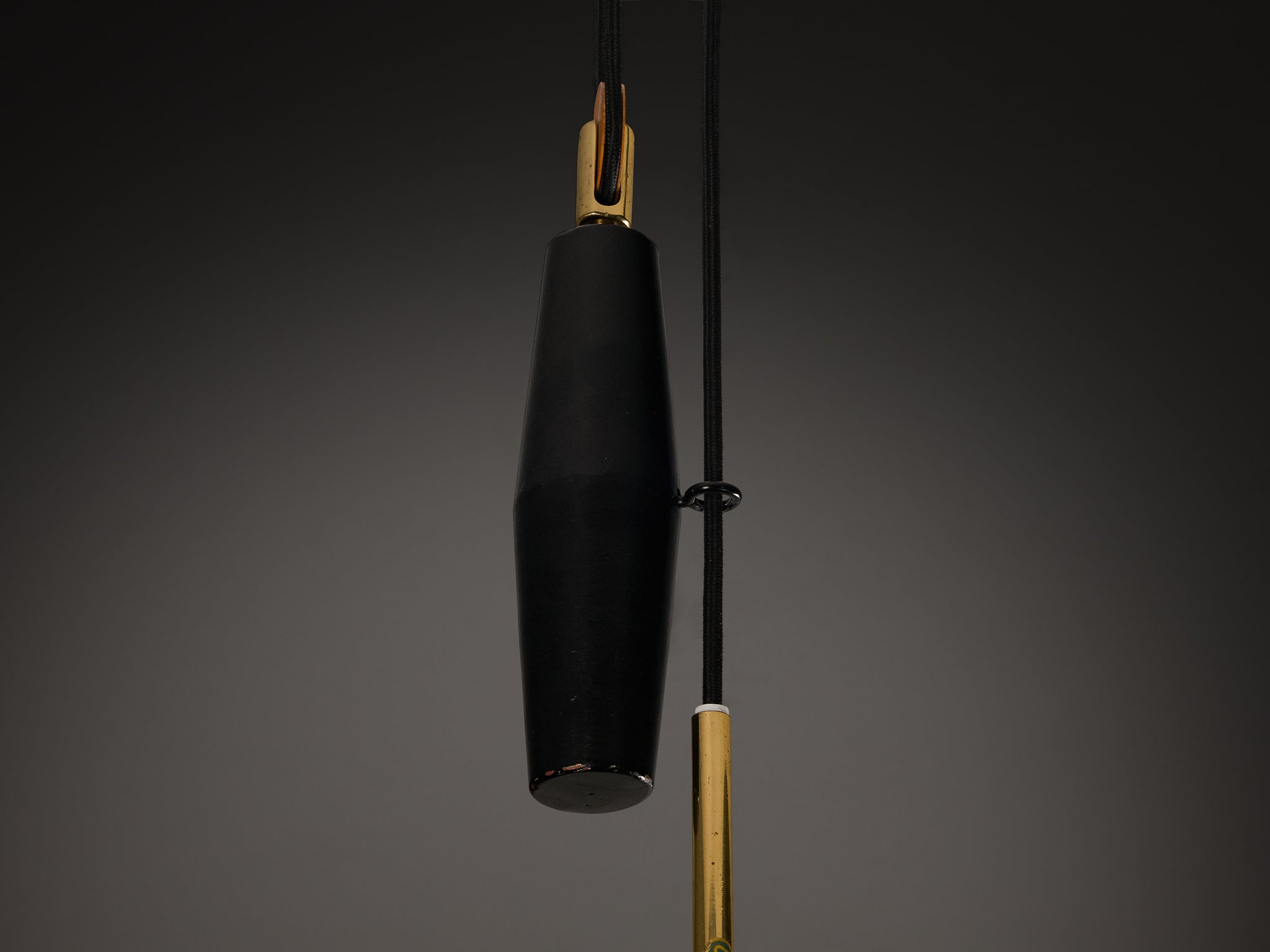 Boréns Swedish Pendant Light in Brass with Counterweight Lighting Morentz