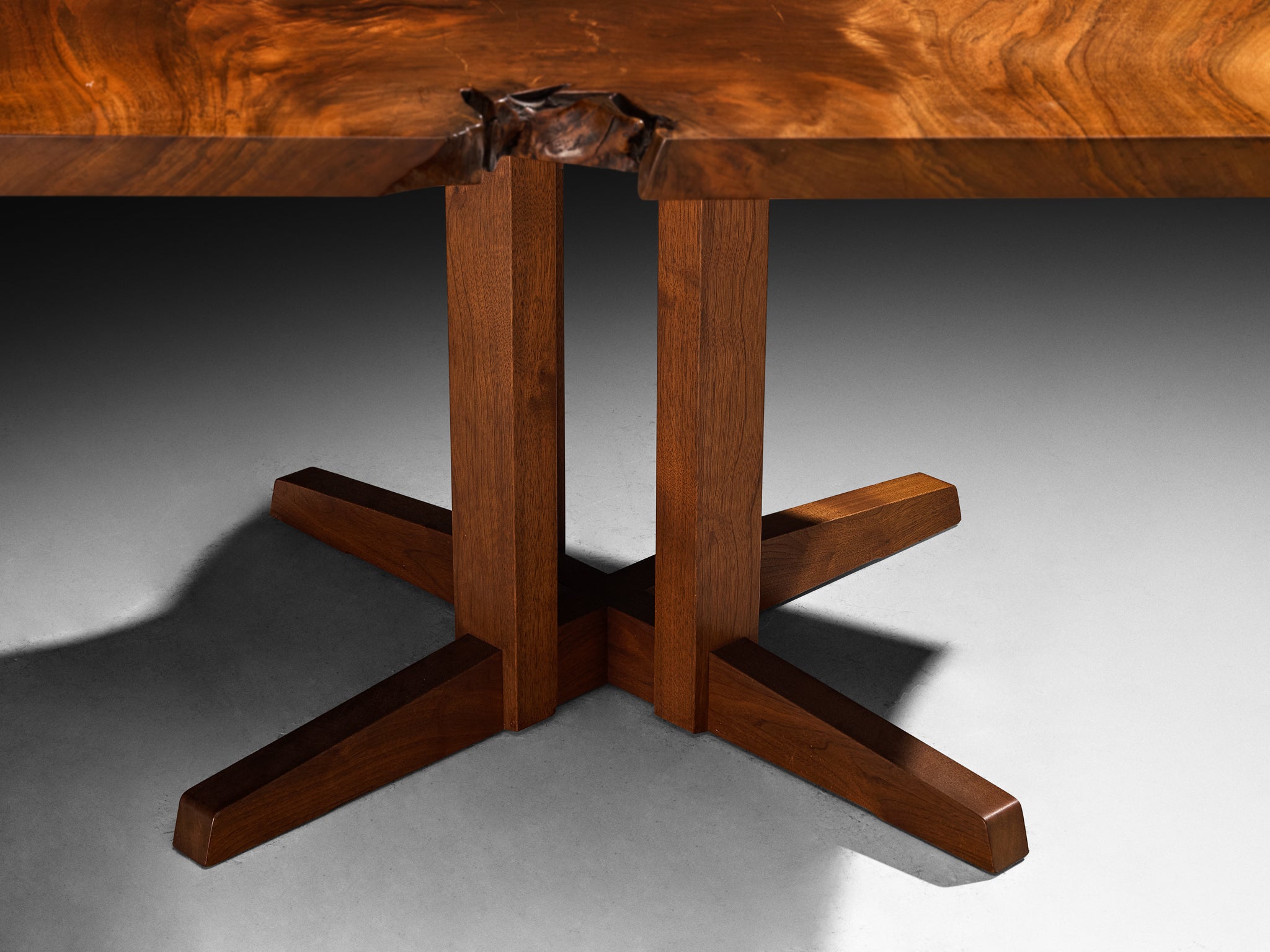 George Nakashima 'Cluster Base' Table with Live-Edge Top Tables Morentz