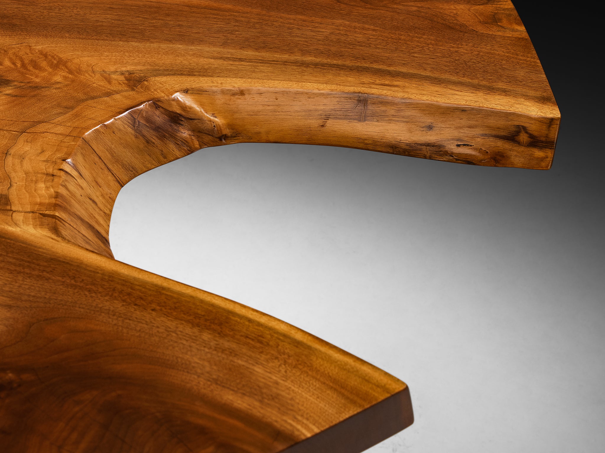 George Nakashima 'Cluster Base' Table with Live-Edge Top Tables Morentz