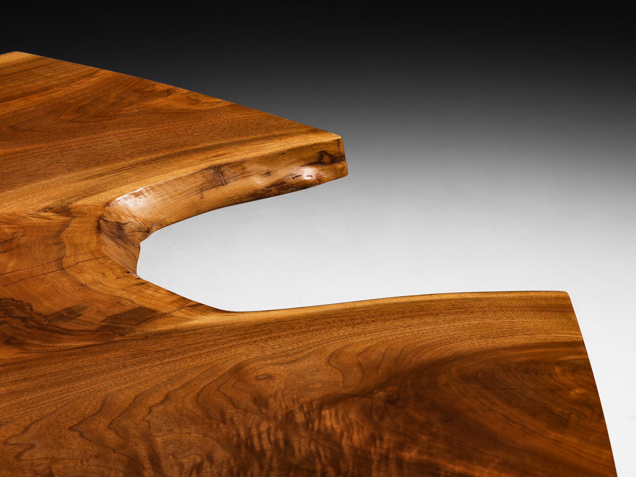 George Nakashima 'Cluster Base' Table with Live-Edge Top Tables Morentz