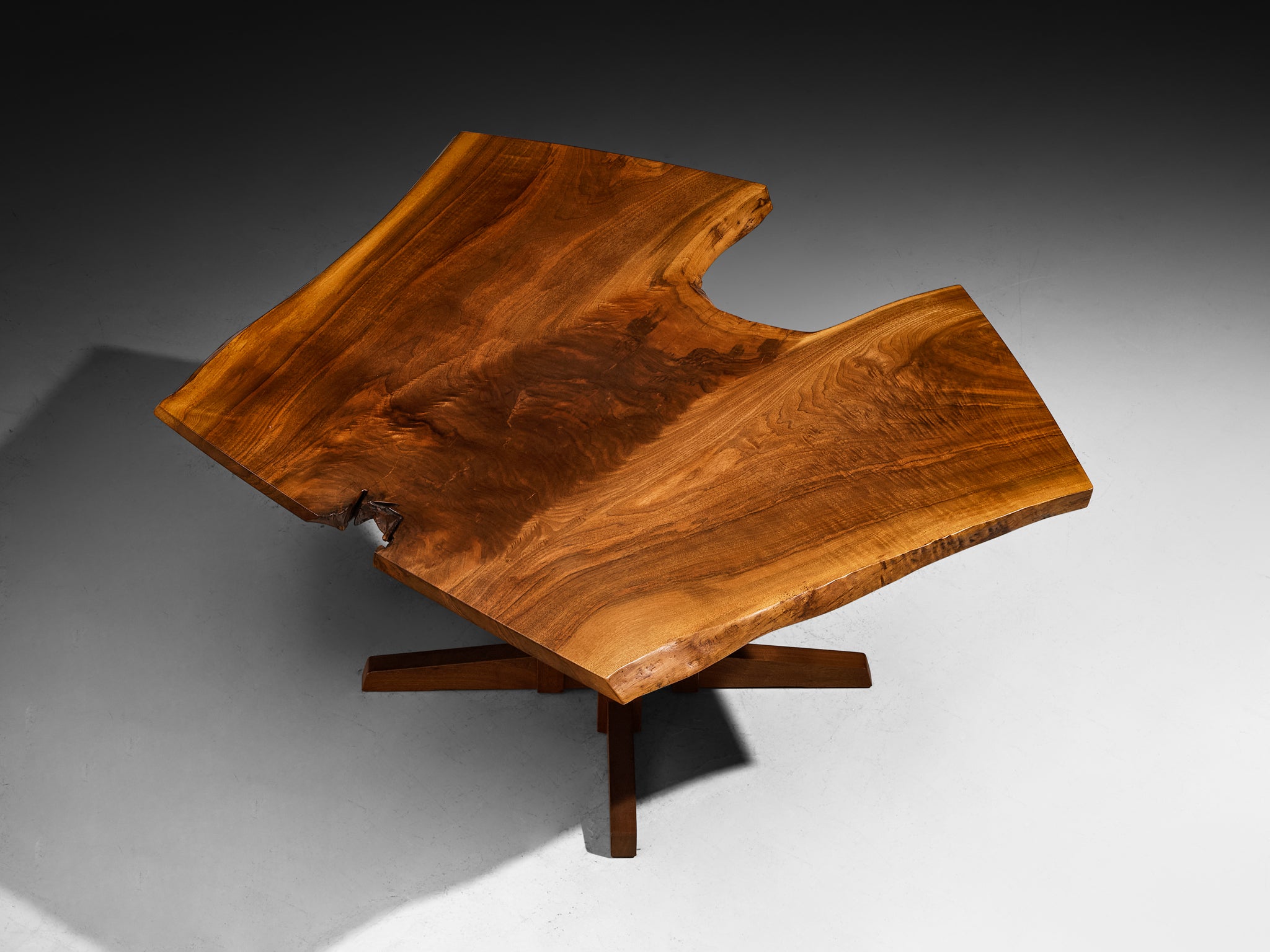 George Nakashima 'Cluster Base' Table with Live-Edge Top Tables Morentz