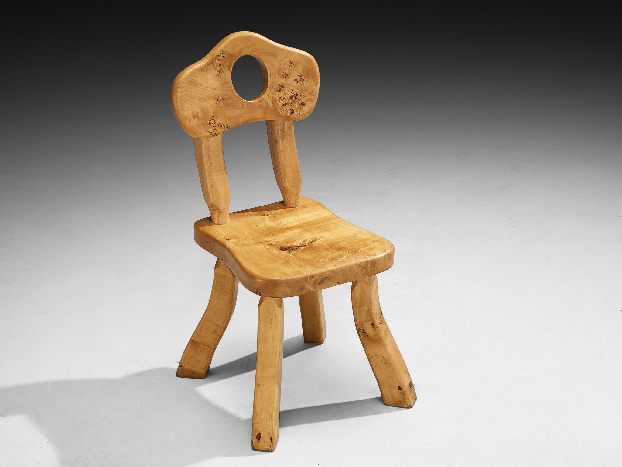 Naturalistic Set of Twelve Dining Chairs in Solid Maple Seating Morentz