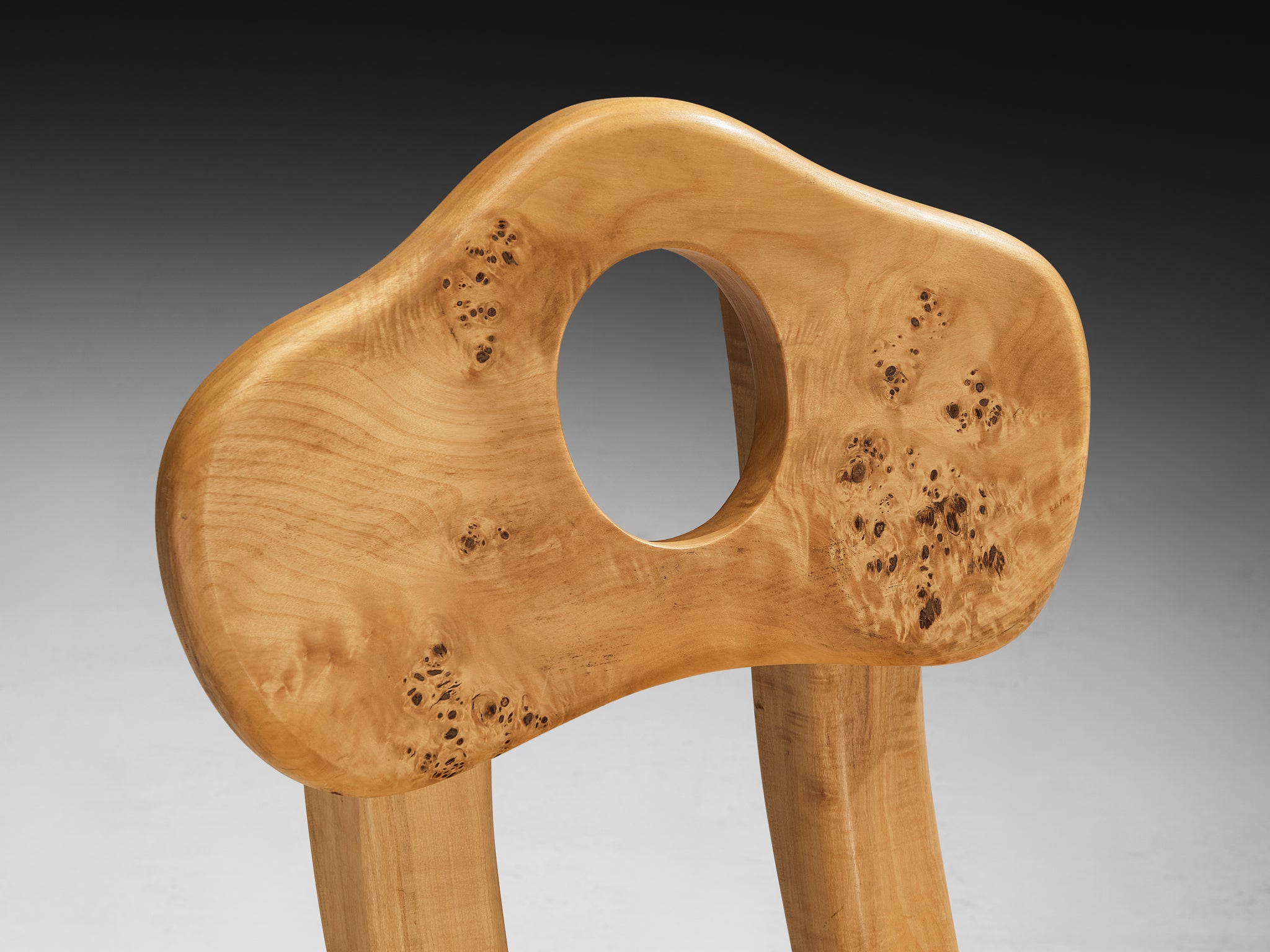 Naturalistic Set of Twelve Dining Chairs in Solid Maple Seating Morentz