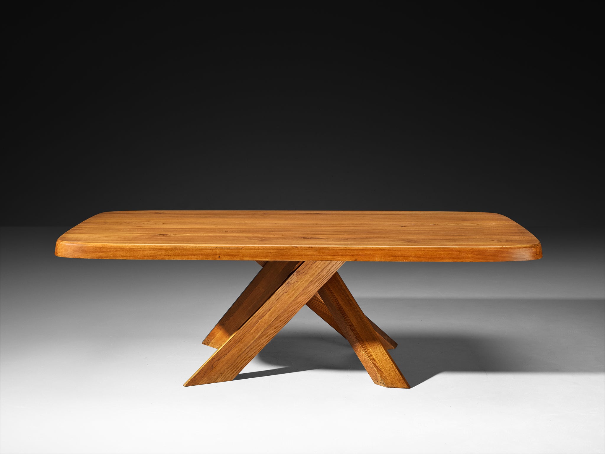 Early Pierre Chapo Aban 'T35D' Dining Table in Solid Elm Tables Morentz