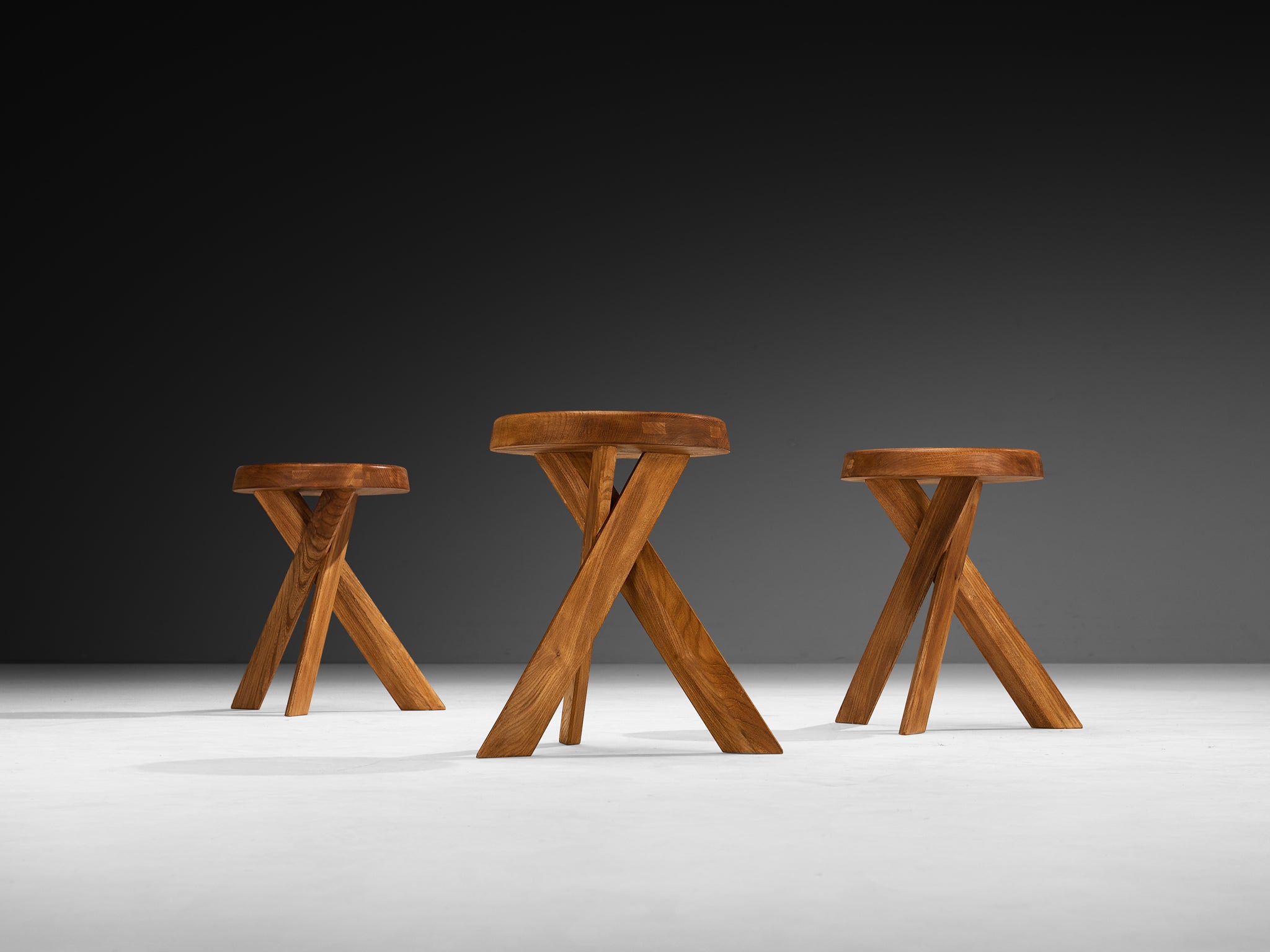 Pierre Chapo Stool 'S13A' in Elm Seating Morentz