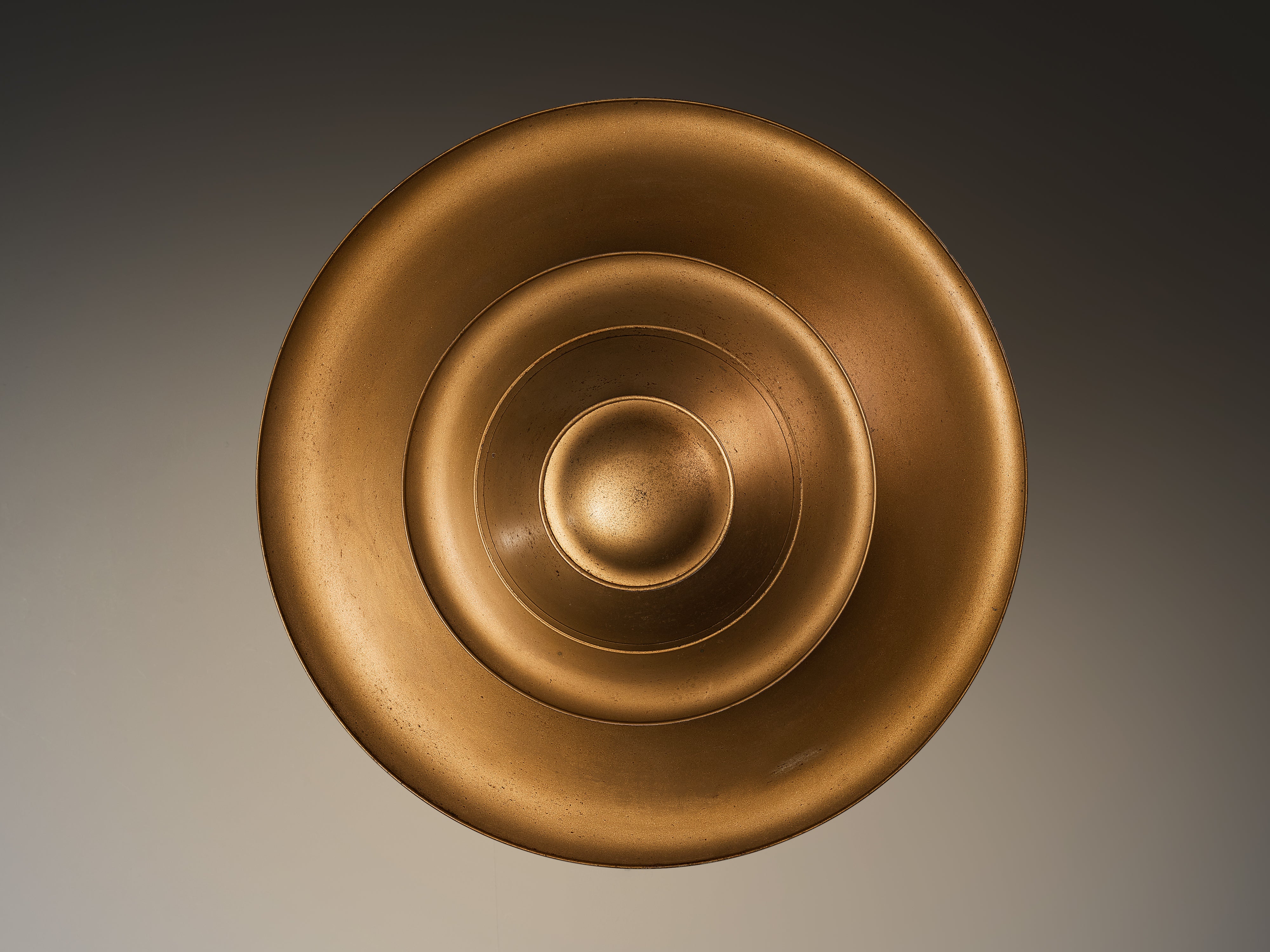 Rare 1930s Louis Poulsen Ceiling Light in Bronze Painted Metal
