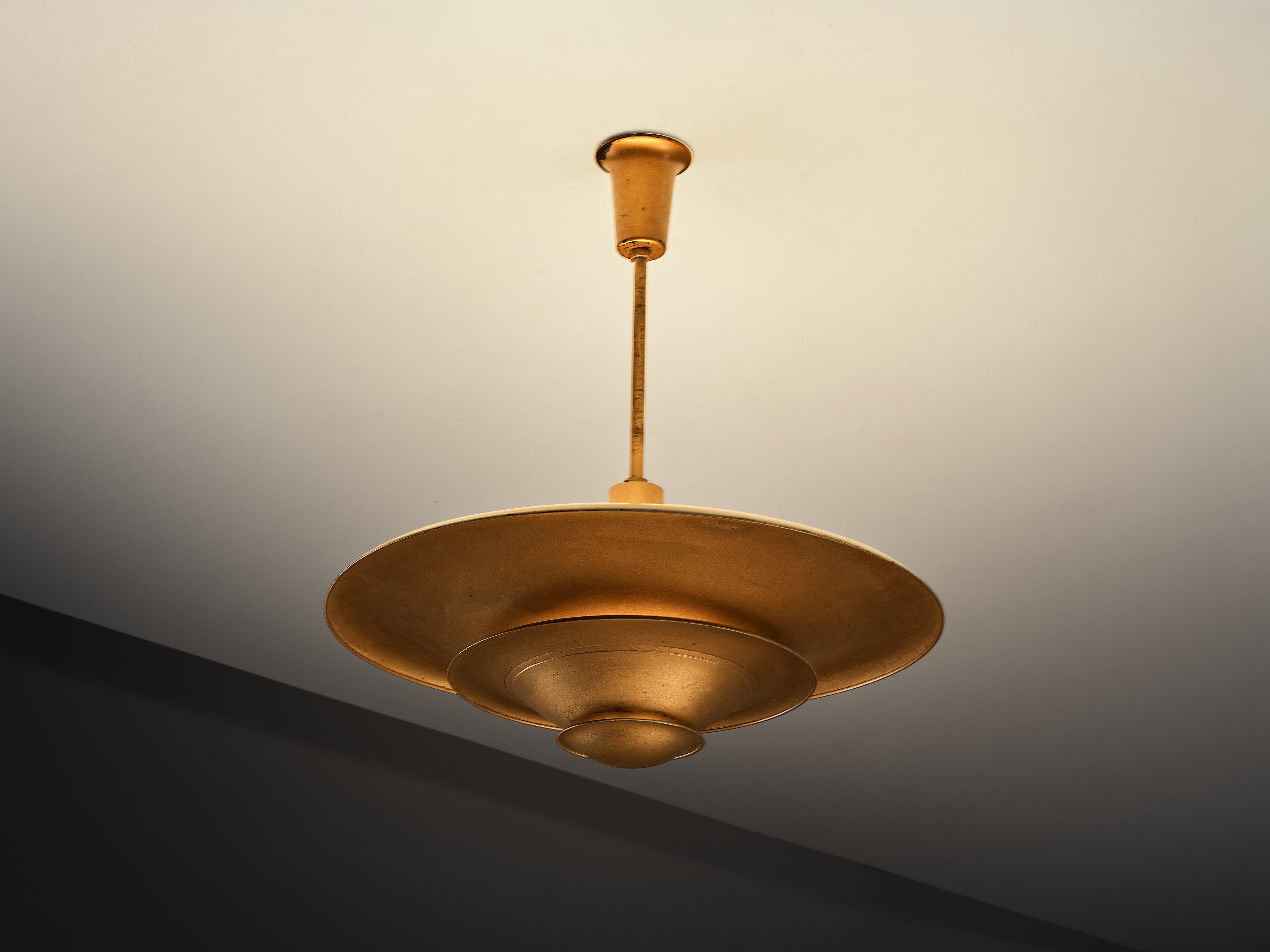 Rare 1930s Louis Poulsen Ceiling Light in Bronze Painted Metal