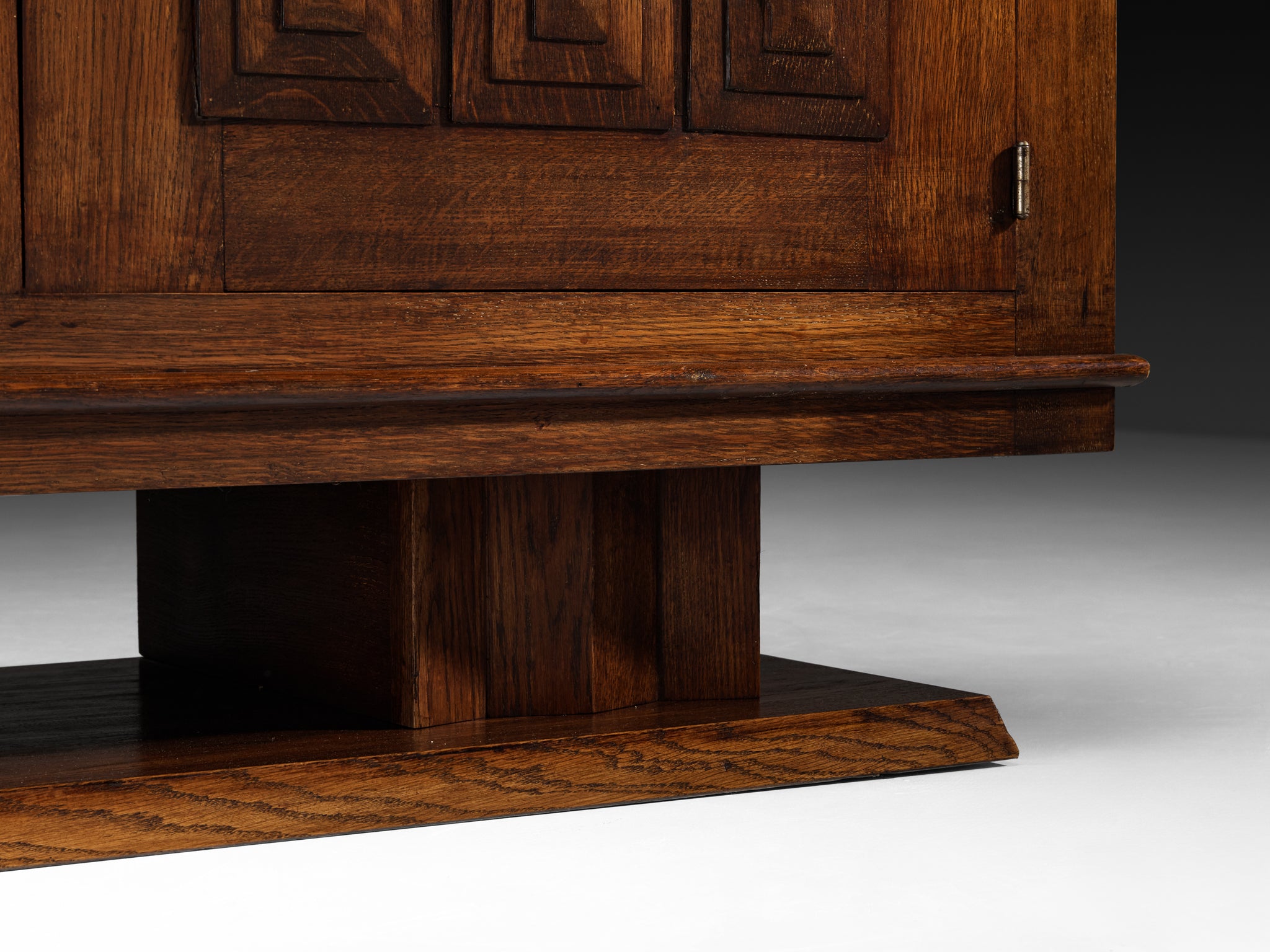 French Art Deco Sideboard in Oak with Geometric Front Case pieces and storage cabinets Morentz