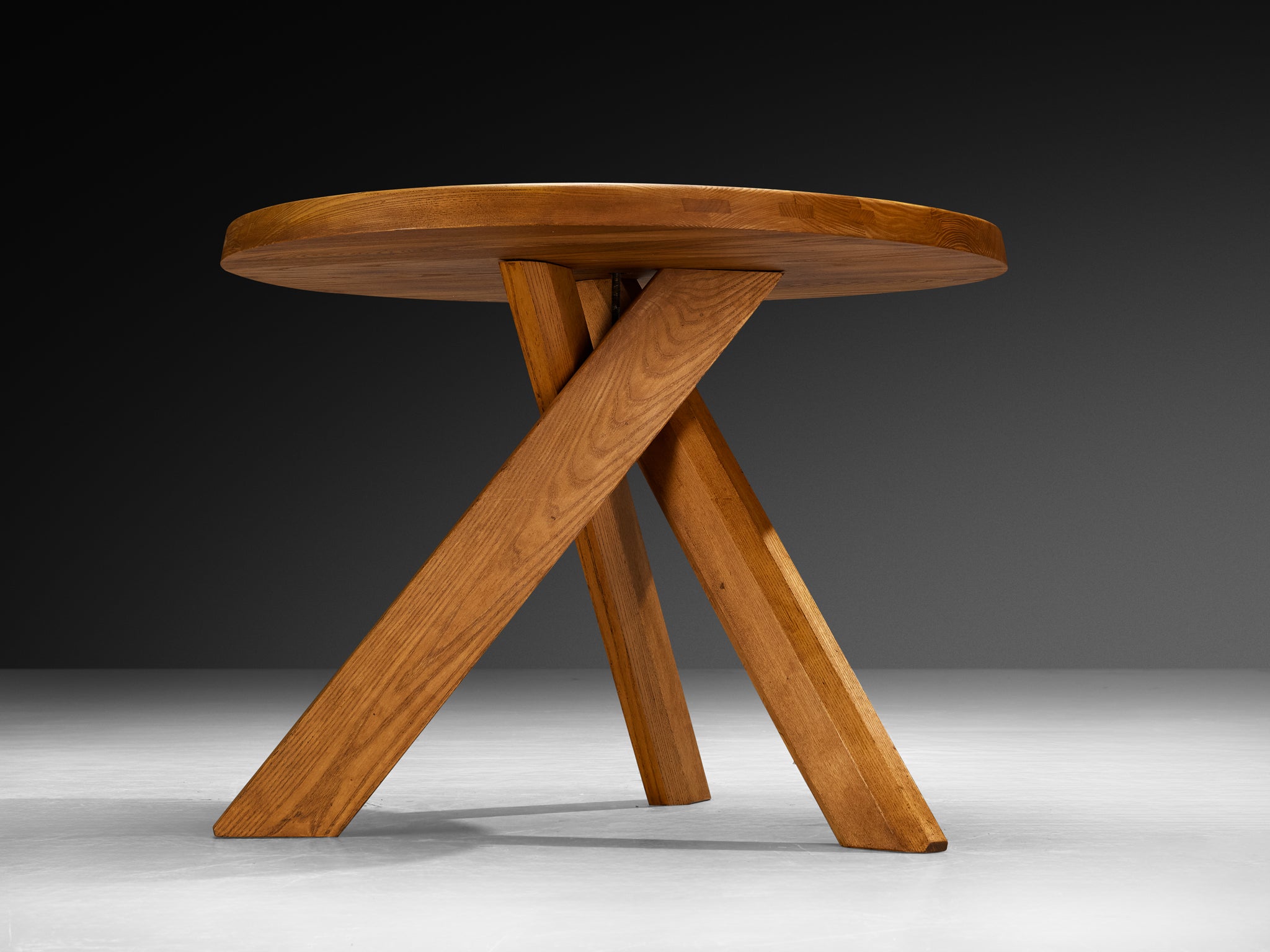 Pierre Chapo Seating Set with Rare 'T21A' Table and 'S13A' Stools Tables Morentz