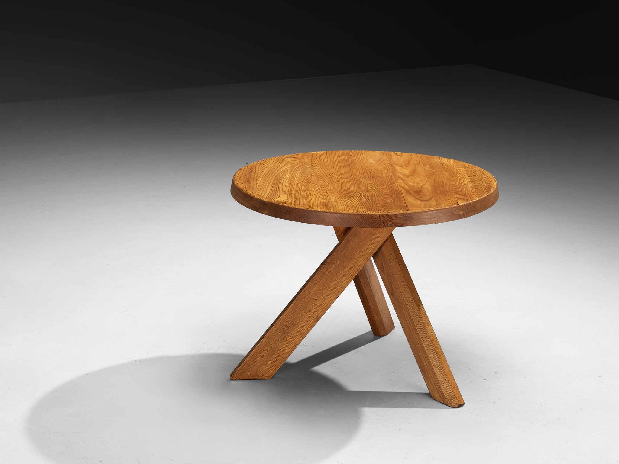 Pierre Chapo Seating Set with Rare 'T21A' Table and 'S13A' Stools Tables Morentz