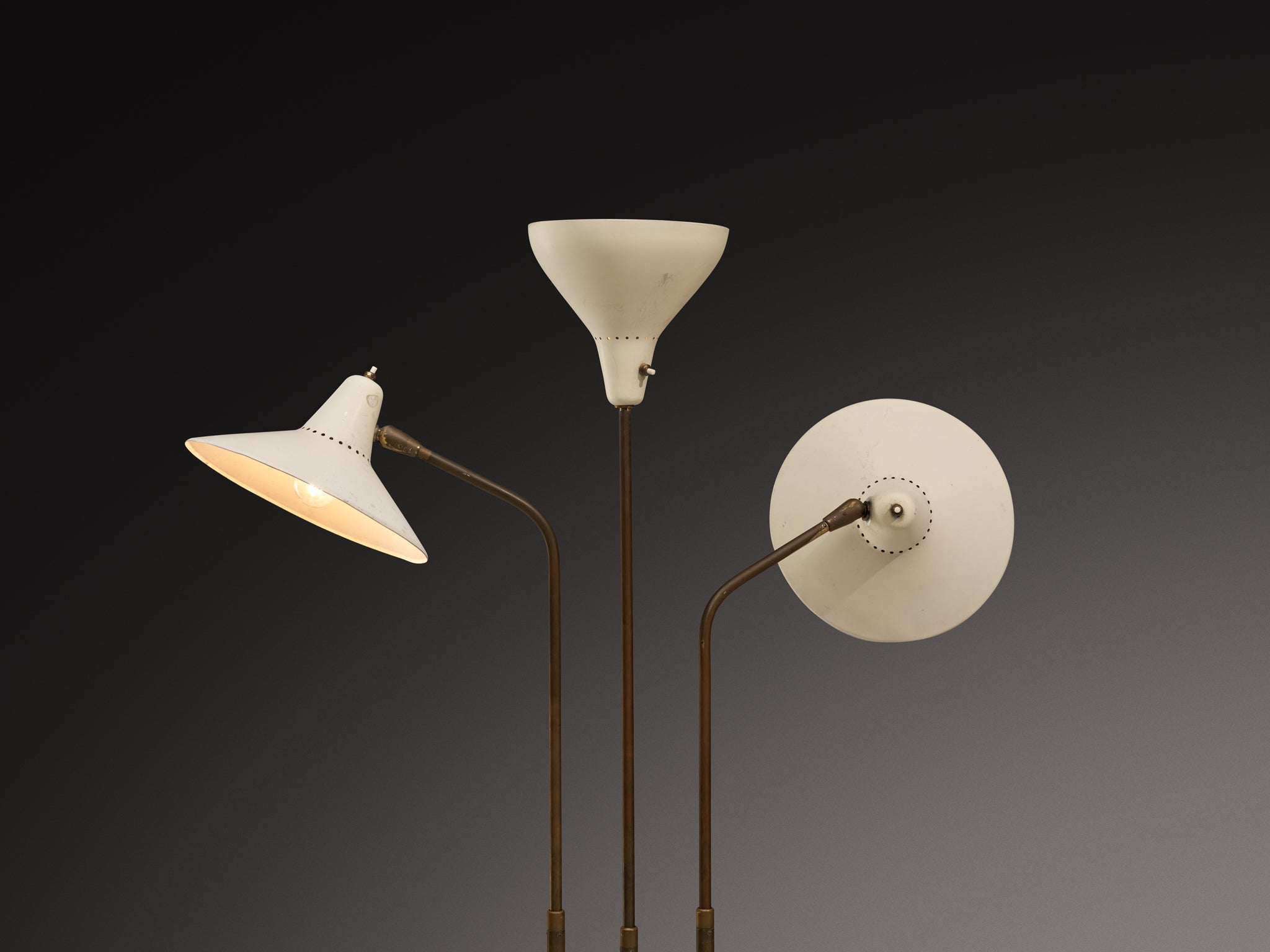 Rare Giuseppe Ostuni for O-Luce ’339/3’ Three-Armed Floor Lamp Lighting Morentz