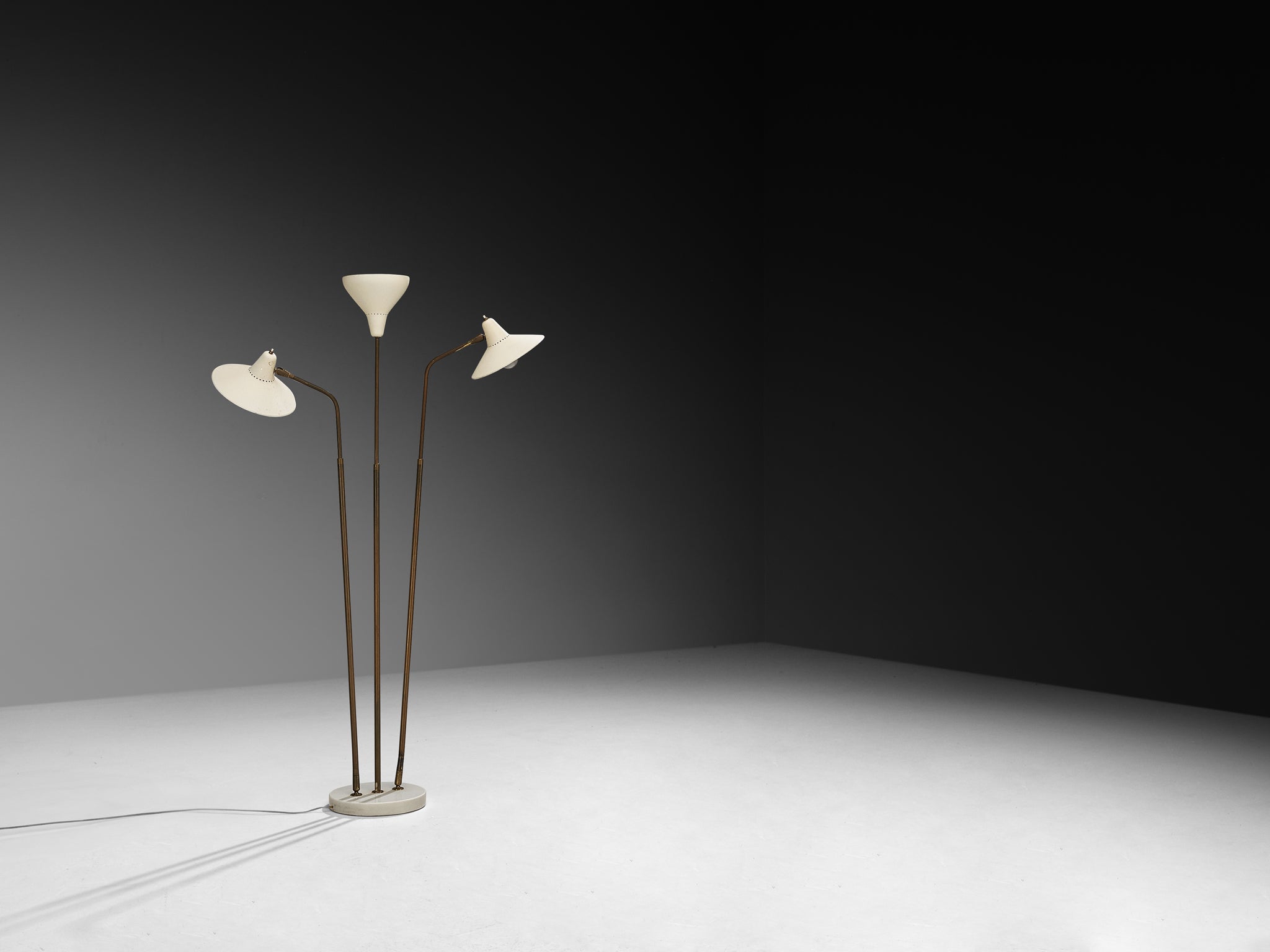 Rare Giuseppe Ostuni for O-Luce ’339/3’ Three-Armed Floor Lamp Lighting Morentz