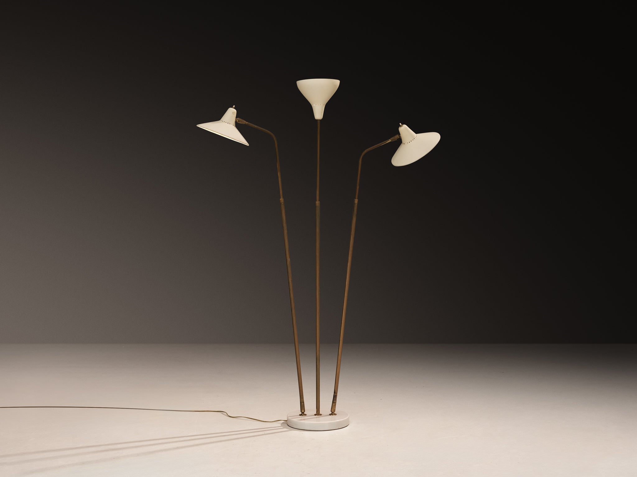 Rare Giuseppe Ostuni for O-Luce ’339/3’ Three-Armed Floor Lamp Lighting Morentz