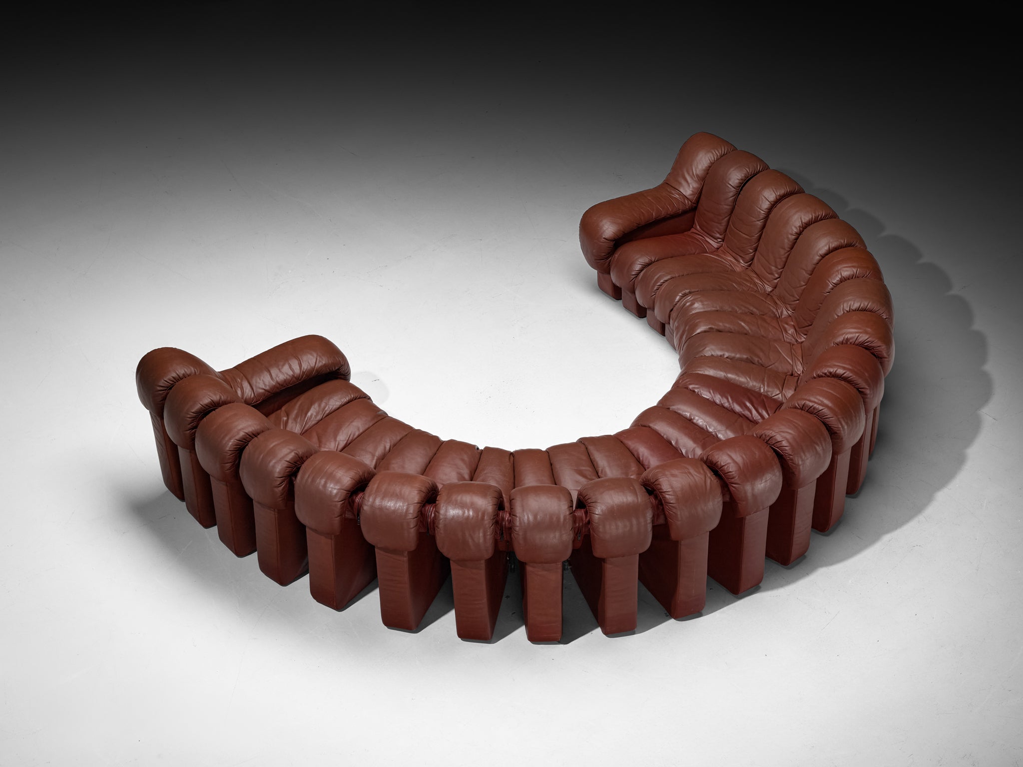 De Sede DS-600 'Snake' Sectional Sofa in Brown Leather Seating Morentz