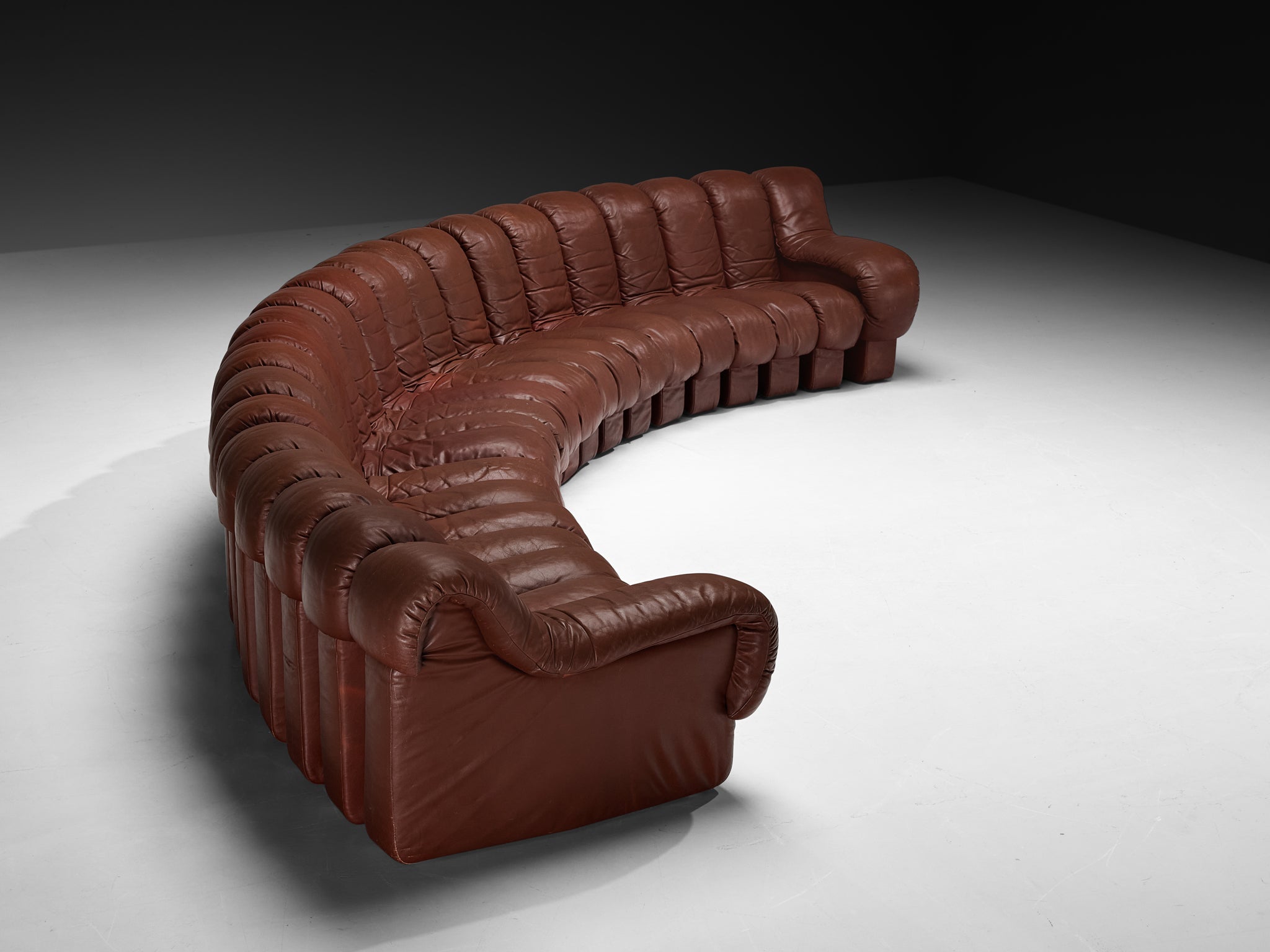 De Sede DS-600 'Snake' Sectional Sofa in Brown Leather Seating Morentz