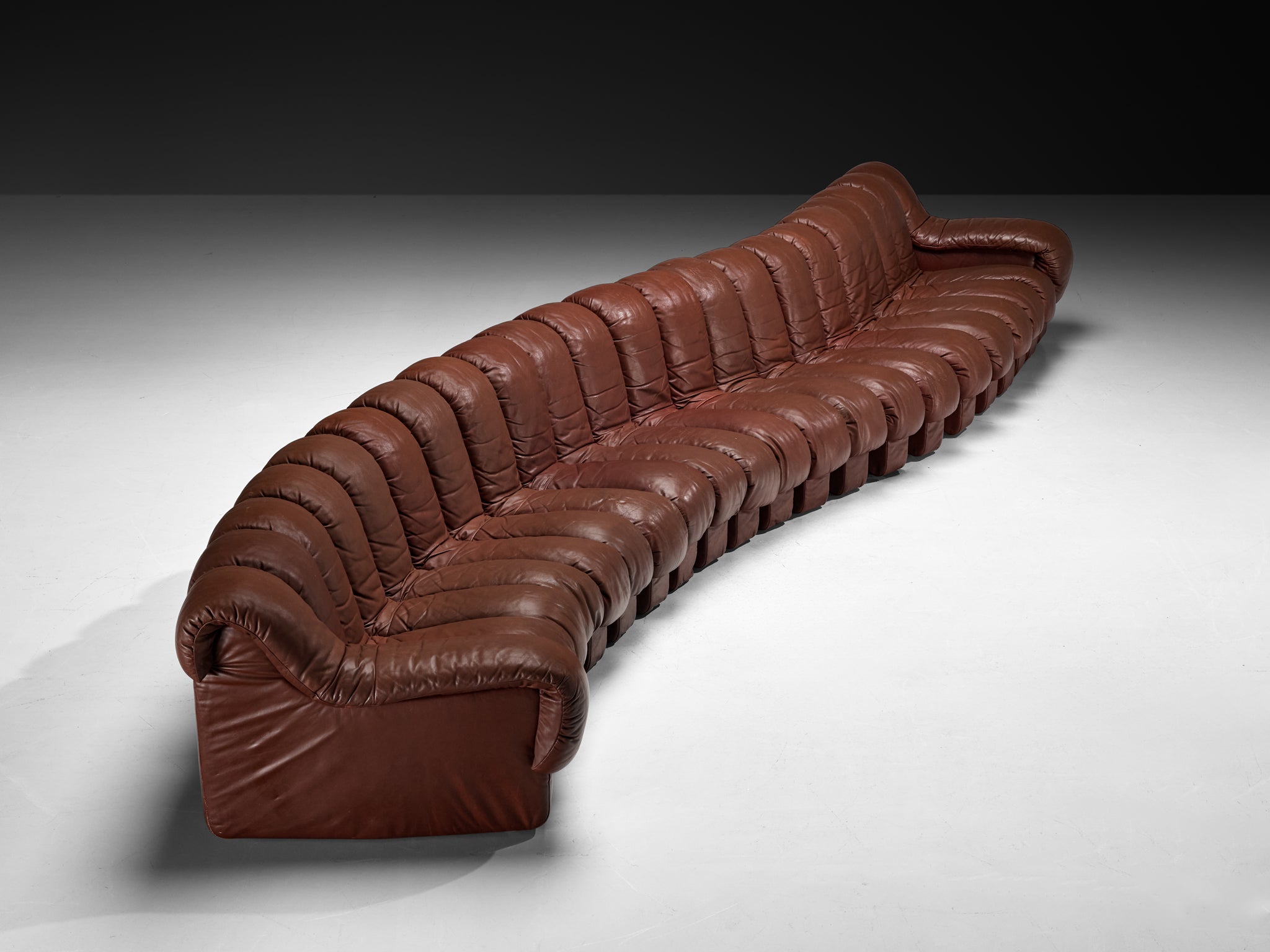 De Sede DS-600 'Snake' Sectional Sofa in Brown Leather Seating Morentz