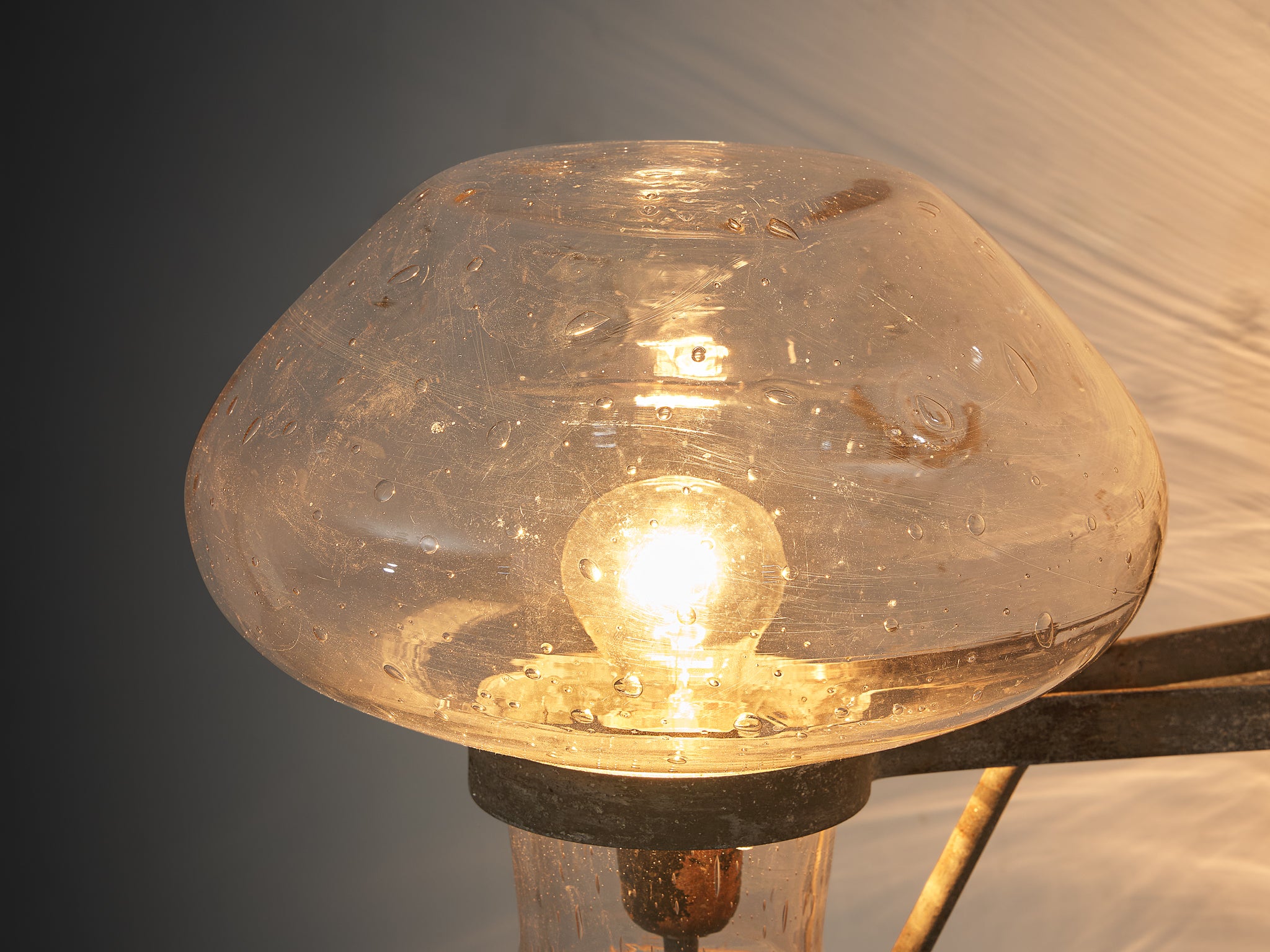 Gunnar Asplund for ASEA Wall Light in Blown Glass and Metal Lighting Morentz