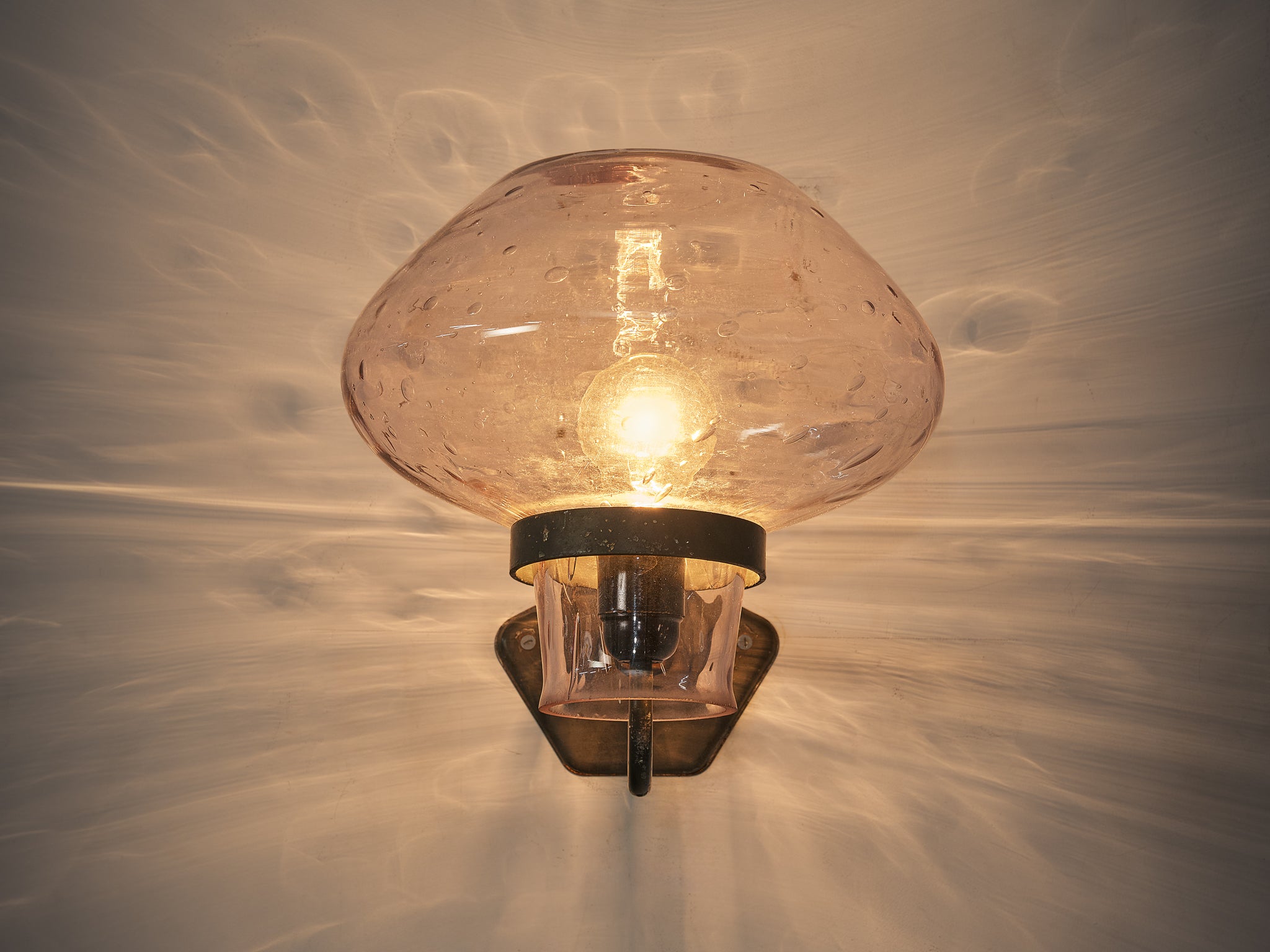Gunnar Asplund for ASEA Wall Light in Blown Glass and Metal Lighting Morentz