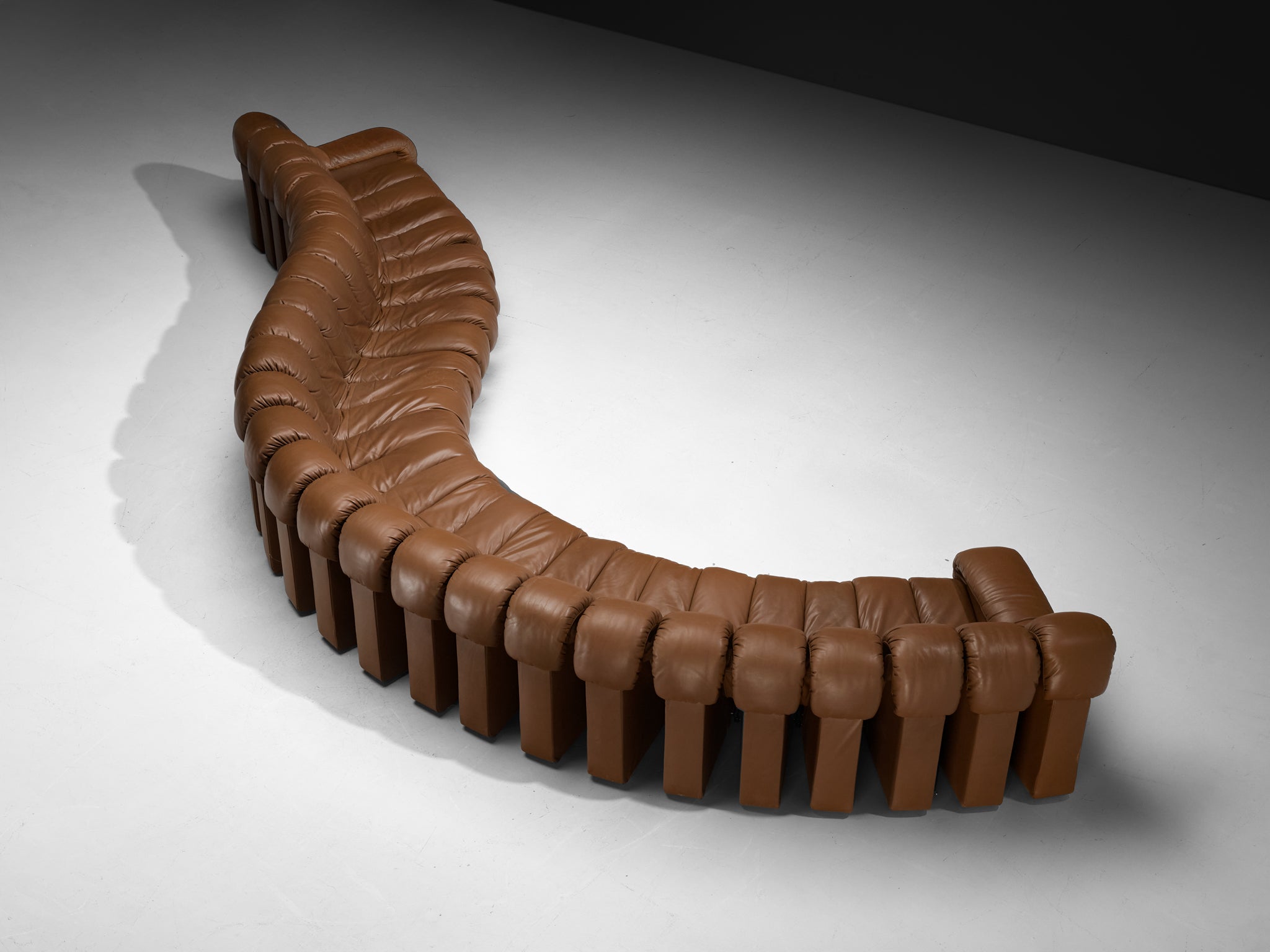 De Sede DS-600 'Snake' Sectional Sofa in Brown Leather Seating Morentz