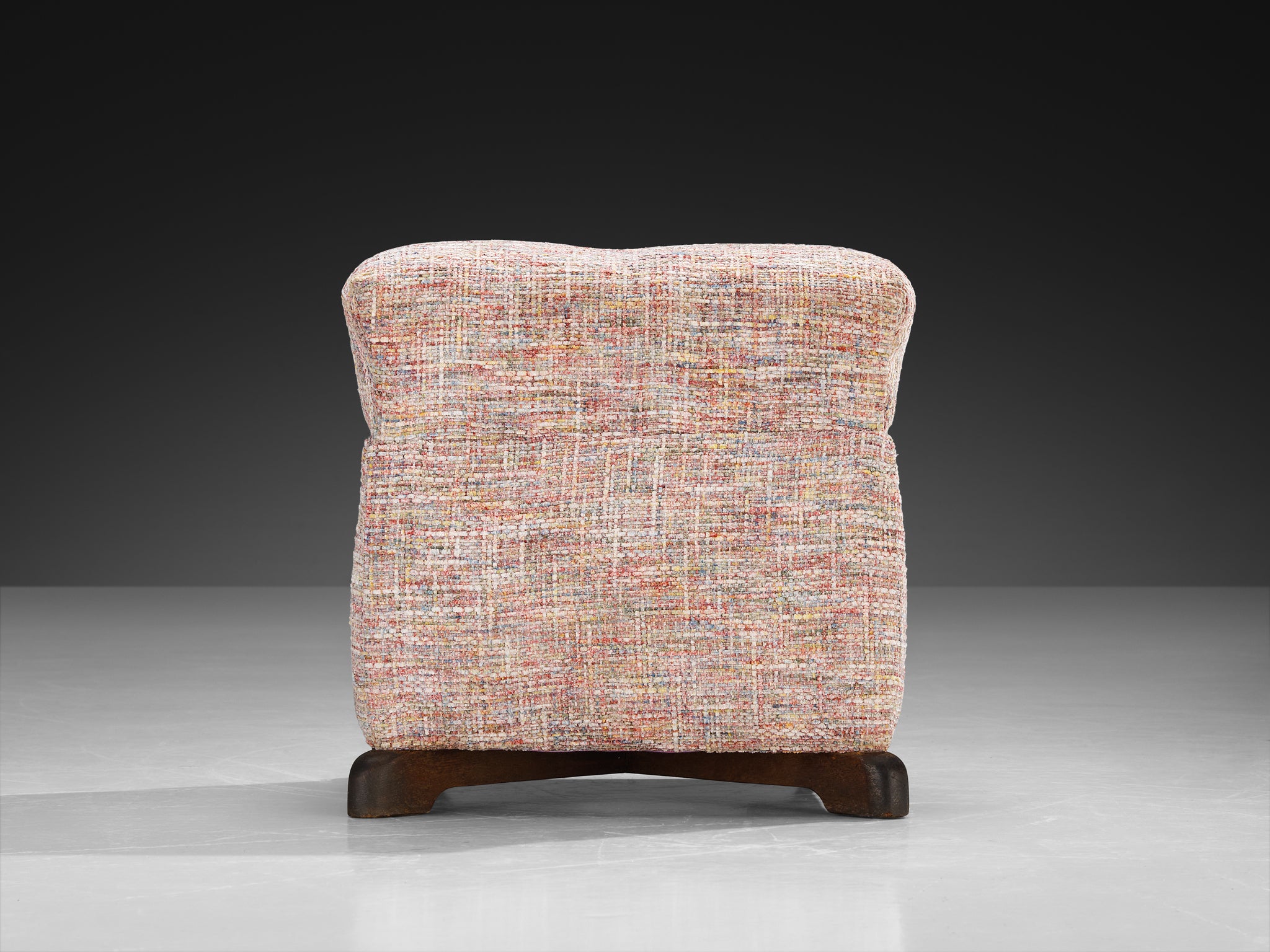 Jindrich Halabala Square Stool in Decorative Upholstery Seating Morentz