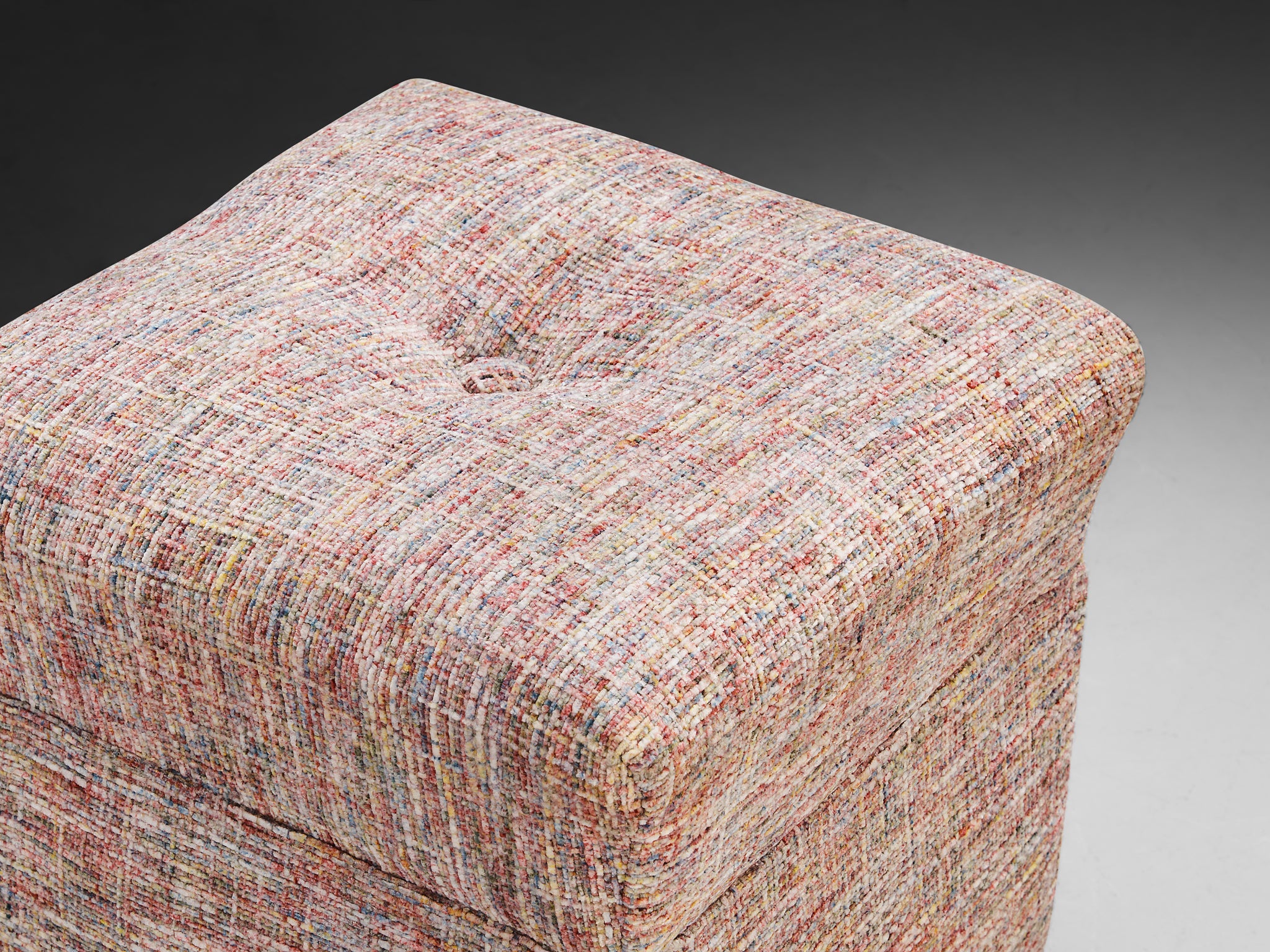 Jindrich Halabala Square Stool in Decorative Upholstery Seating Morentz