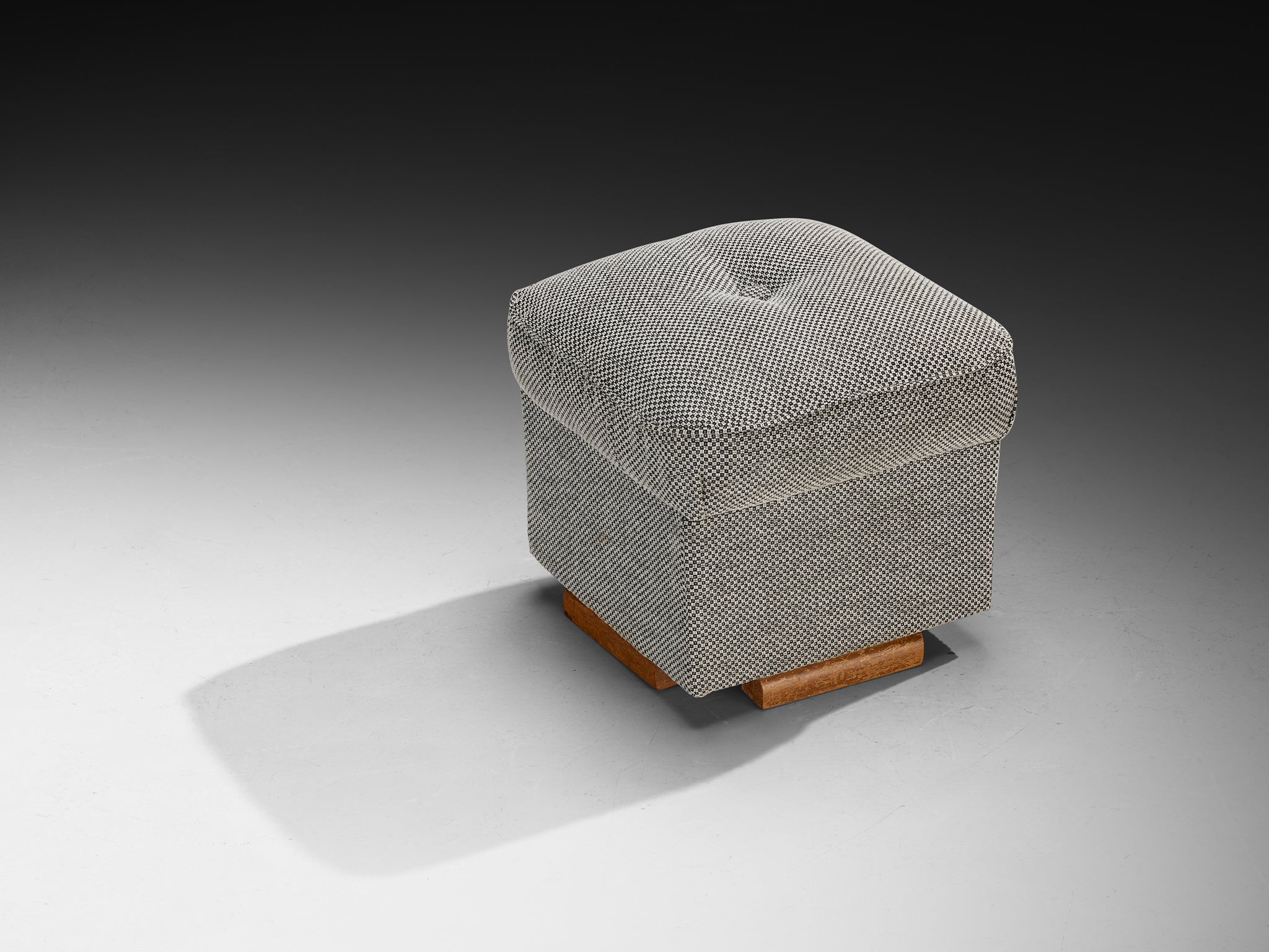 Jindrich Halabala Square Stool in Decorative Upholstery Seating Morentz