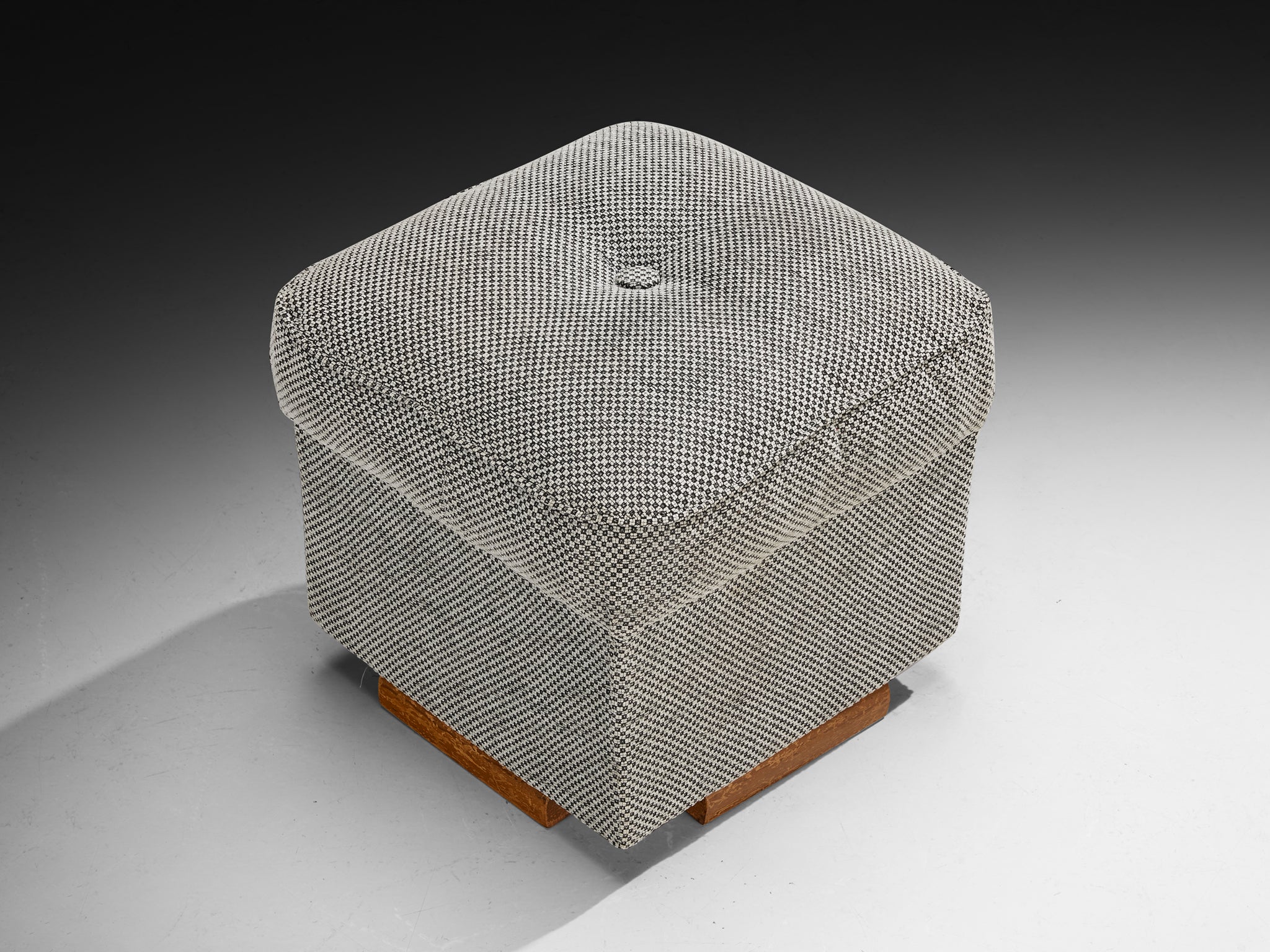 Jindrich Halabala Square Stool in Decorative Upholstery Seating Morentz