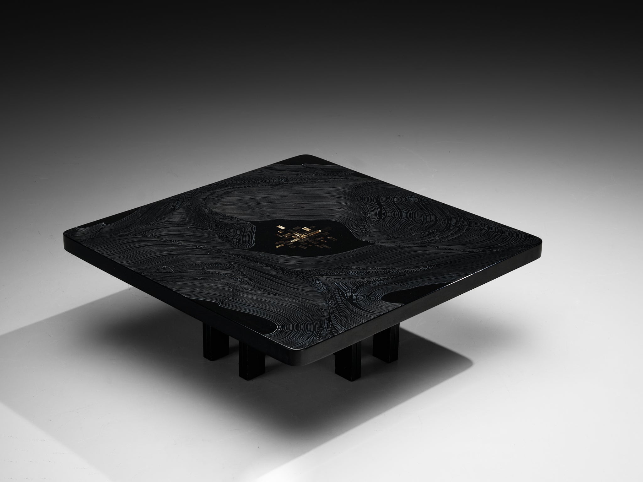 Jean Claude Dresse Coffee Table in Dark Resin Tables Morentz