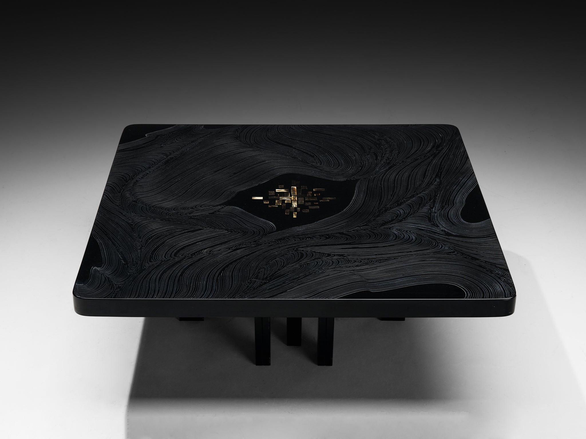 Jean Claude Dresse Coffee Table in Dark Resin Tables Morentz