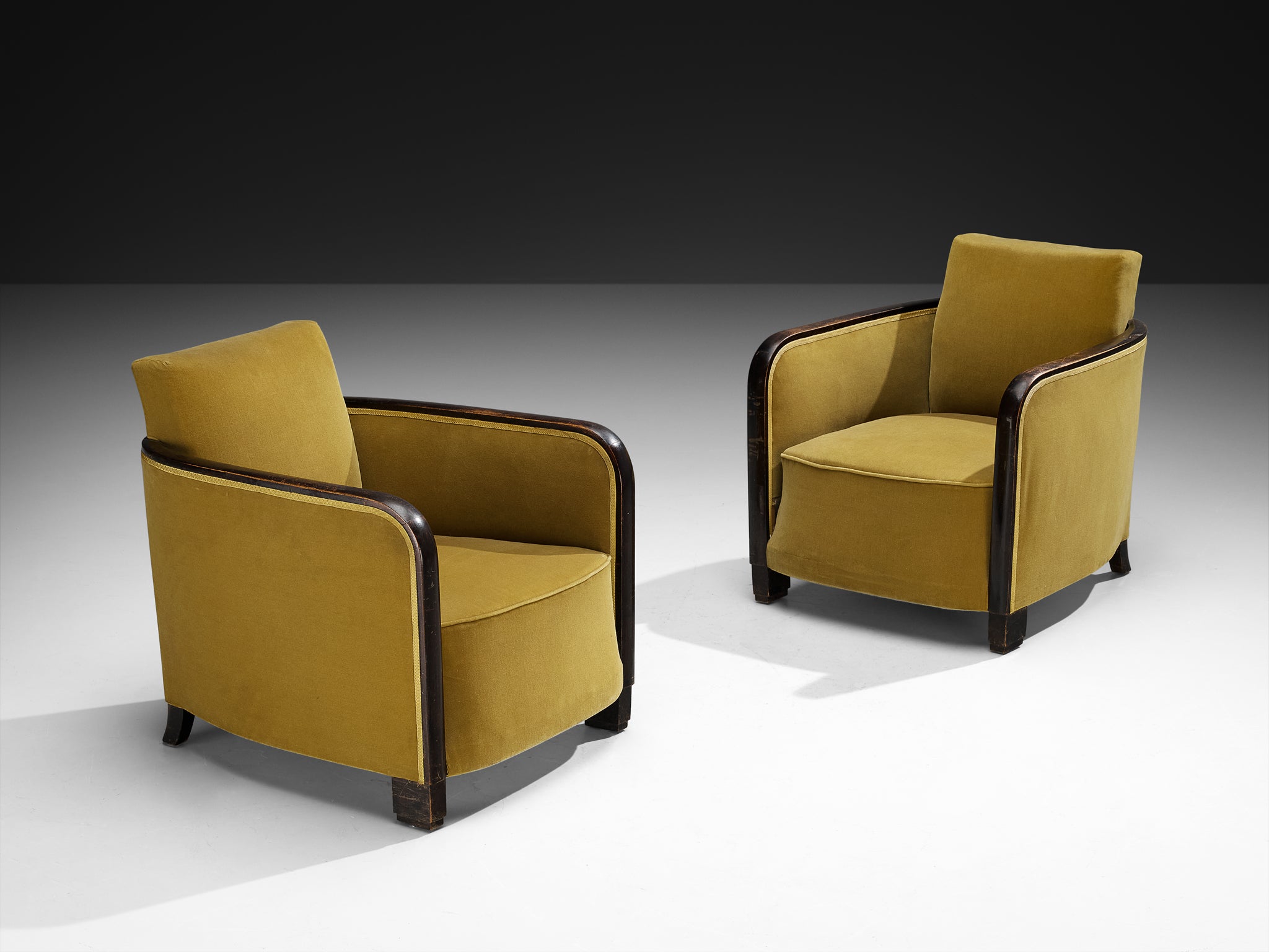 Rare Maison Soubrier Pair of Late 1920s Art Deco Armchairs Seating Morentz