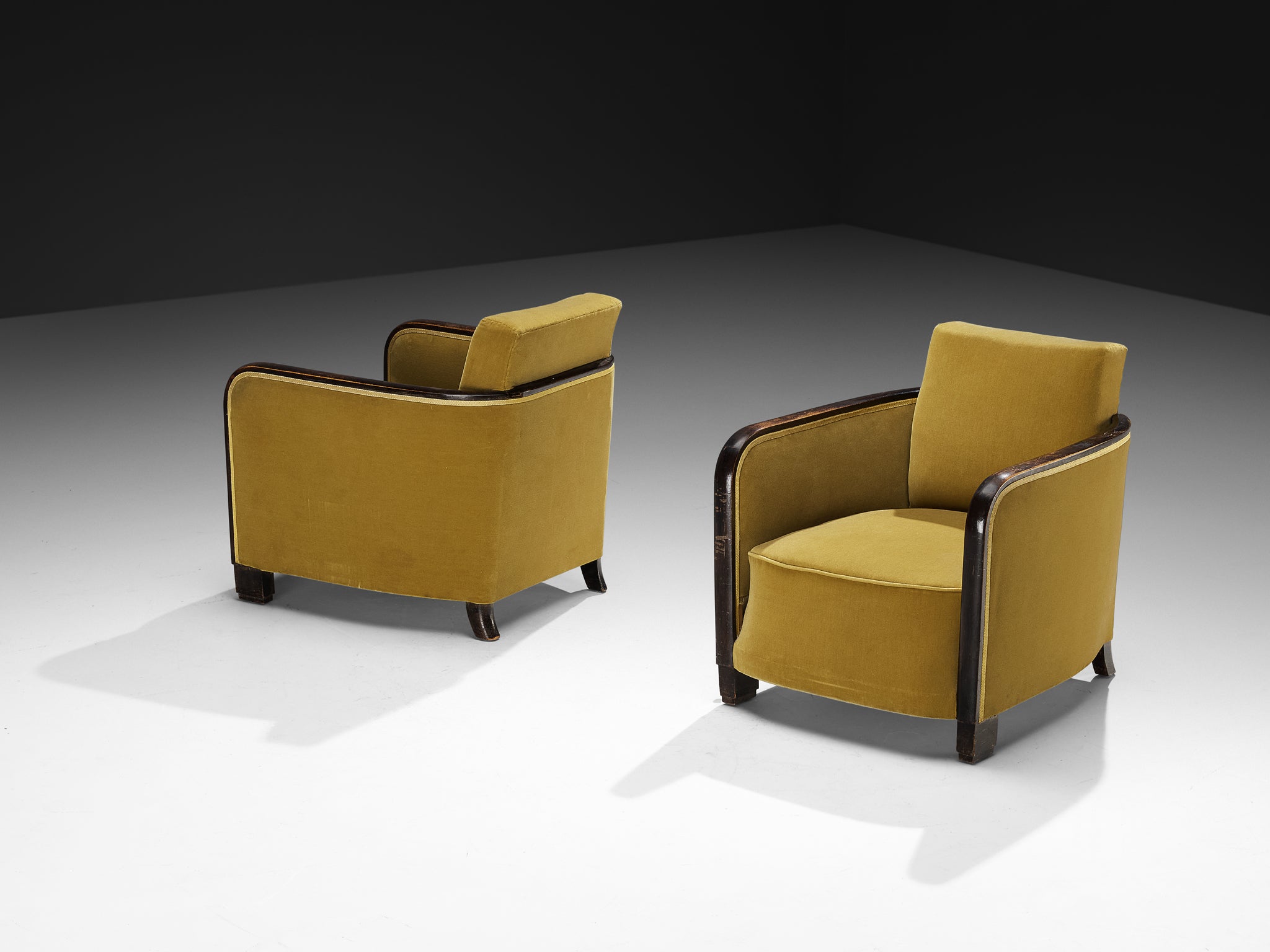 Rare Maison Soubrier Pair of Late 1920s Art Deco Armchairs Seating Morentz