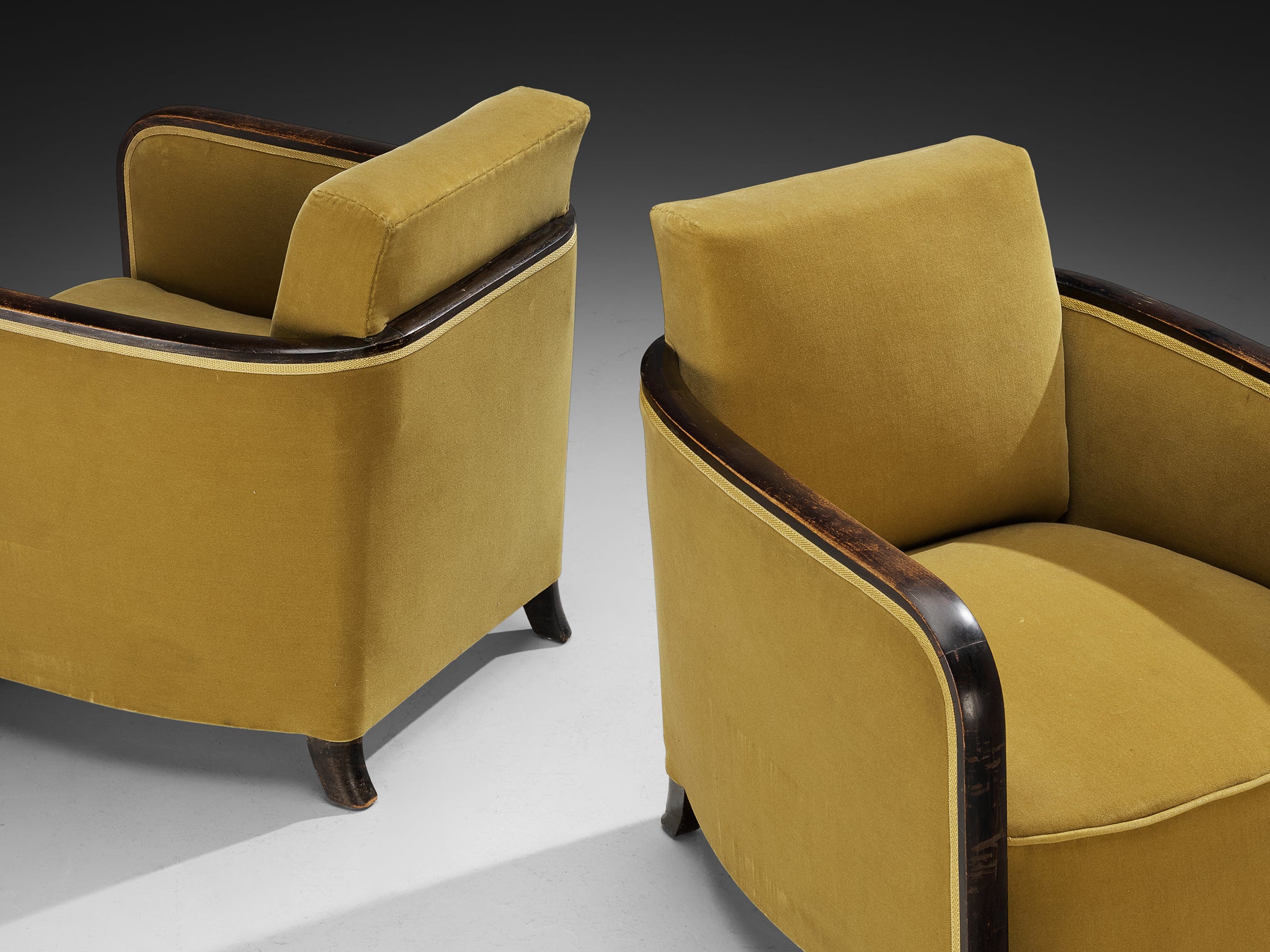 Rare Maison Soubrier Pair of Late 1920s Art Deco Armchairs Seating Morentz