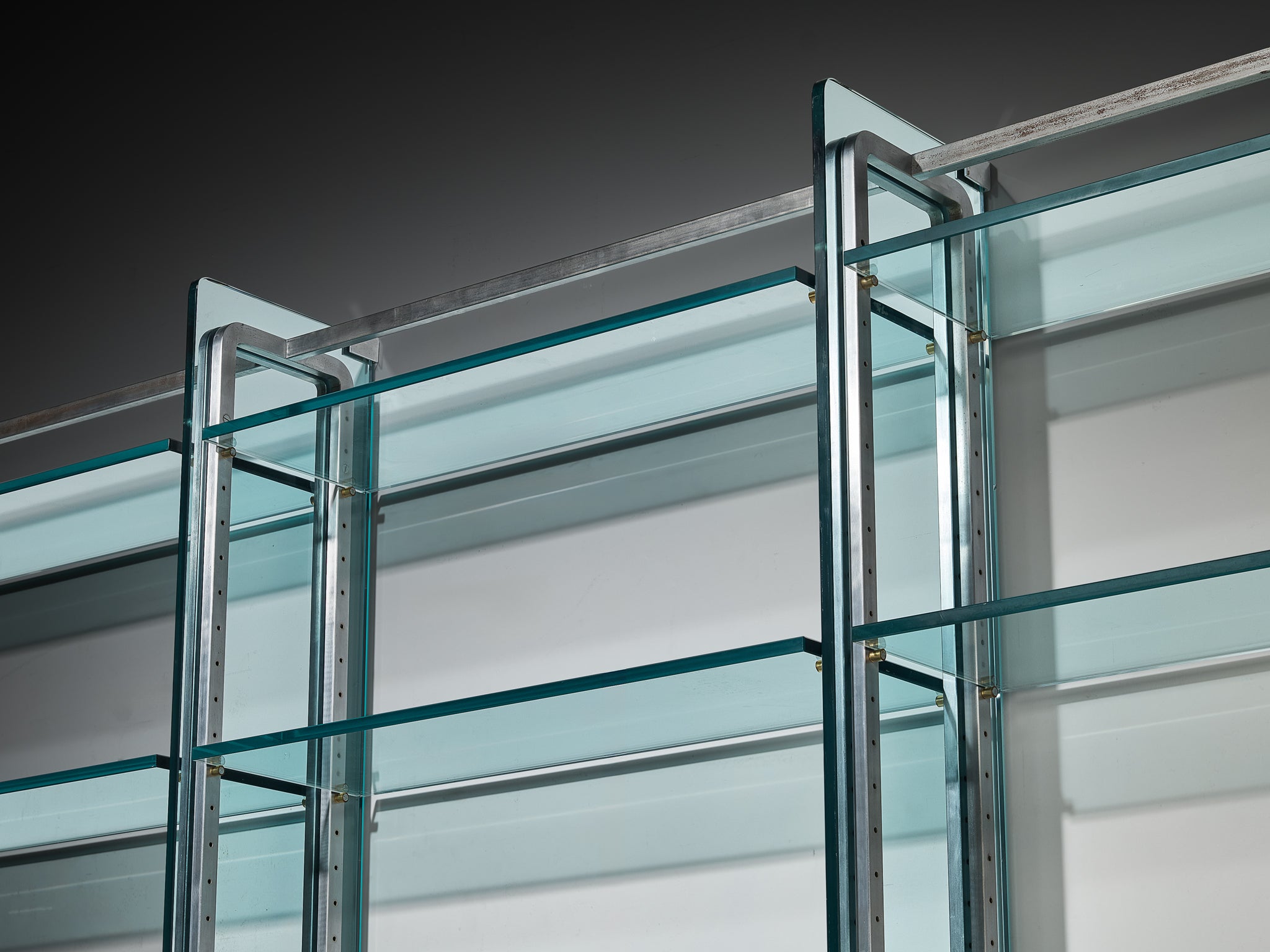 Vittorio Introini for Proposals Wall Unit in Steel and Glass Case pieces and storage cabinets Morentz