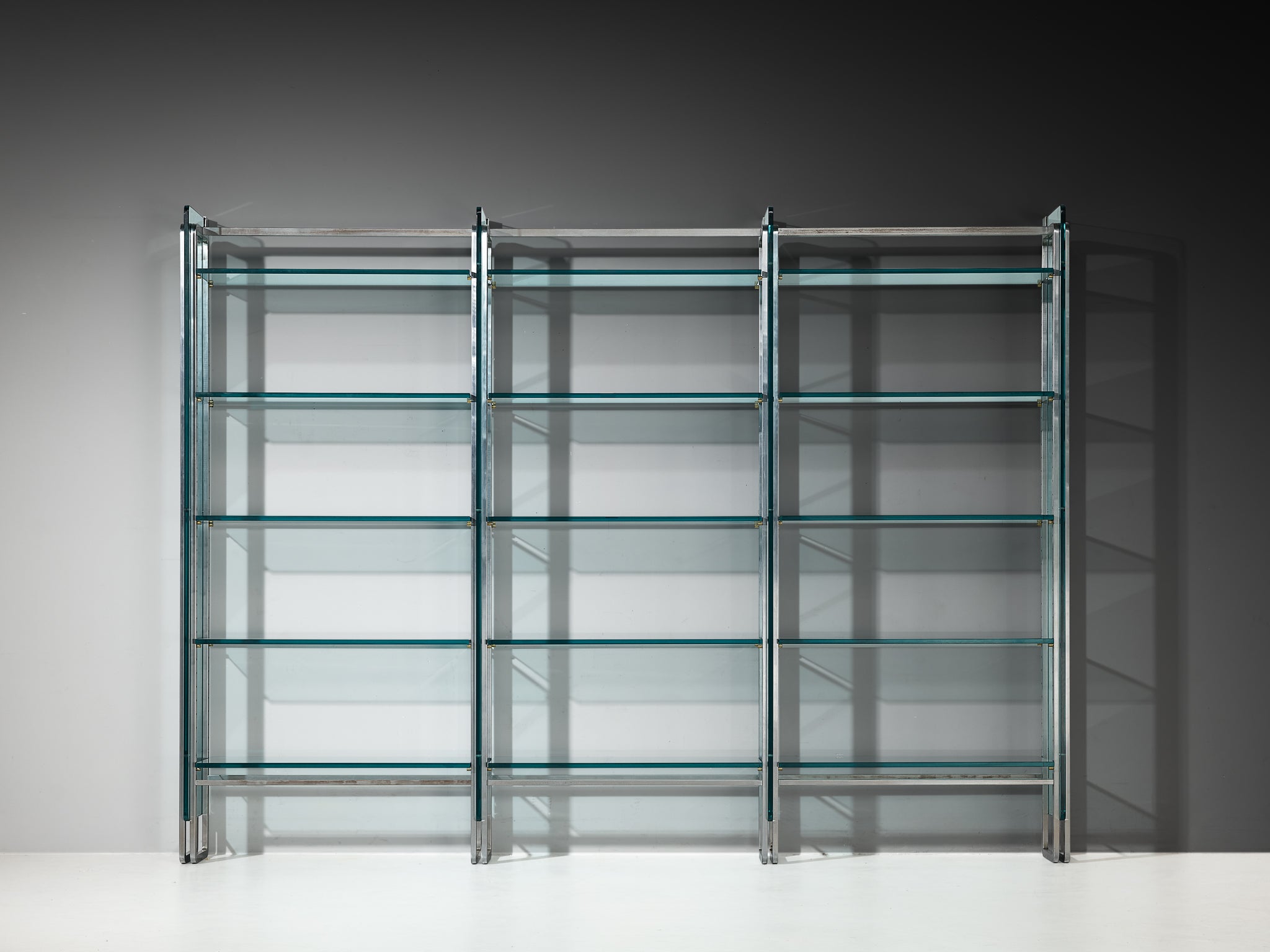 Vittorio Introini for Proposals Wall Unit in Steel and Glass Case pieces and storage cabinets Morentz
