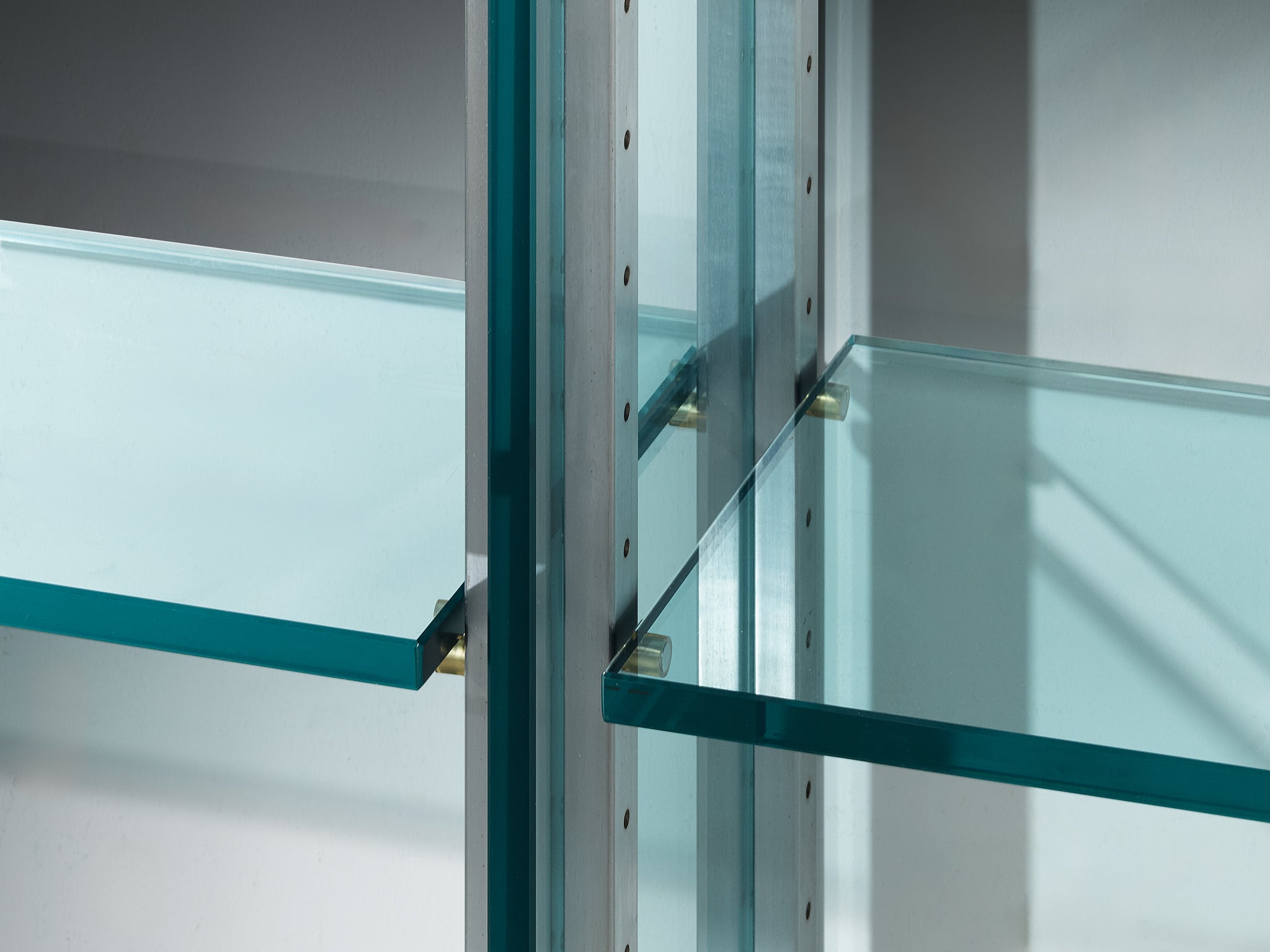 Vittorio Introini for Proposals Wall Unit in Steel and Glass Case pieces and storage cabinets Morentz