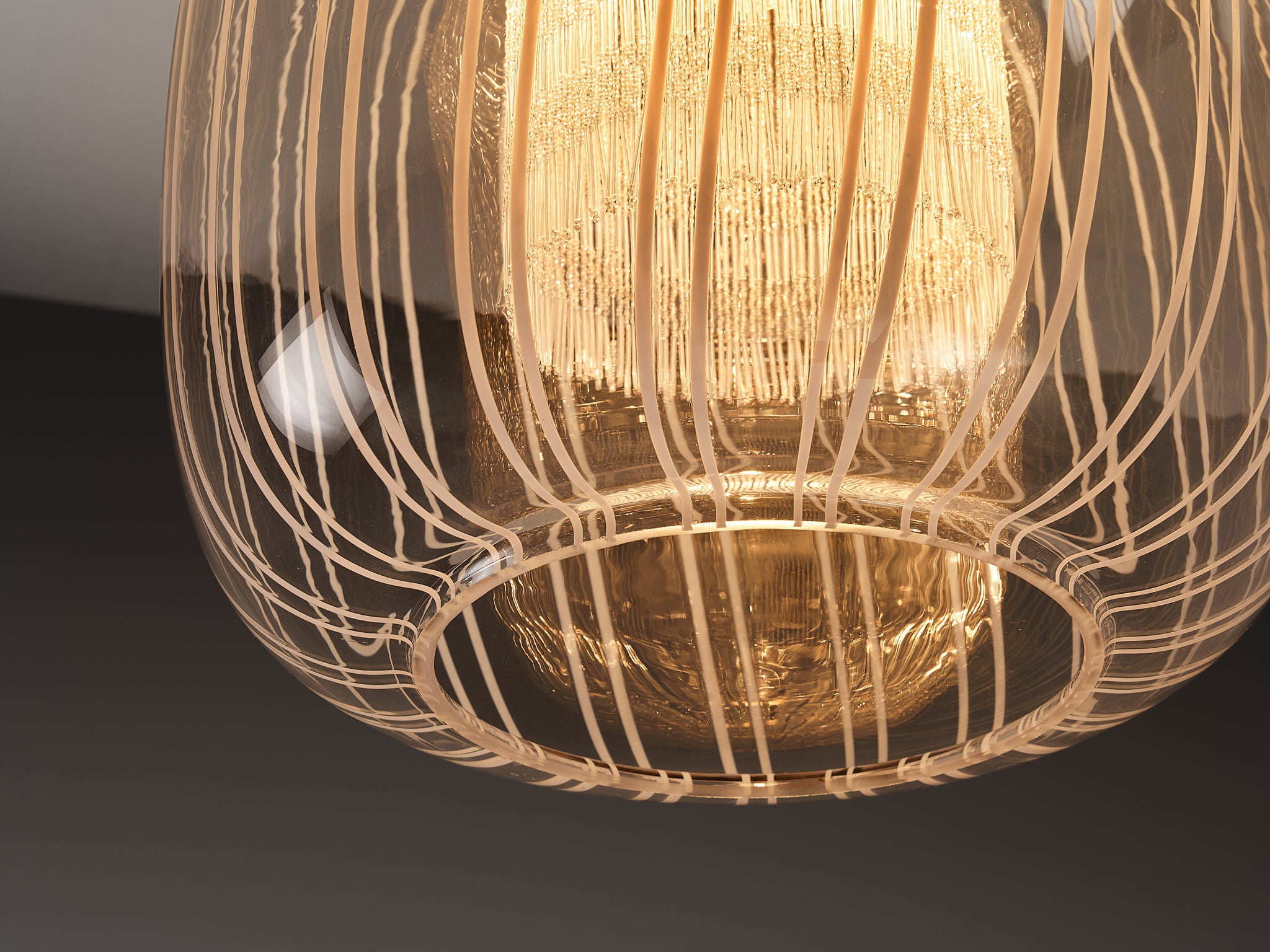 Angelo Brotto for Esperia Large Pendant in Glass and Brass Lighting Morentz